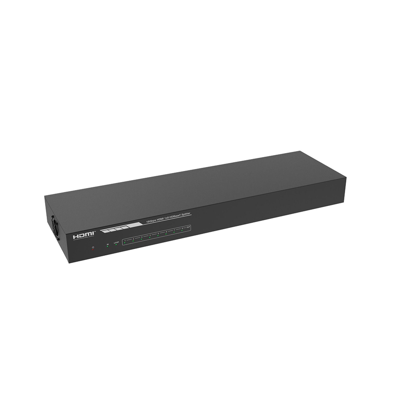 Splitter mas Extensor de Video | 1×8 | ProAV | HDBaseT™ | 120m en 4K@60Hz | 150m en 1080p@60Hz | Cat6/6a/7 | Gestión Avanzada EDID | Control IR y RS232 | PoC | Salida de Audio EPP-SPB18H150 - EPCOM PROAUDIO