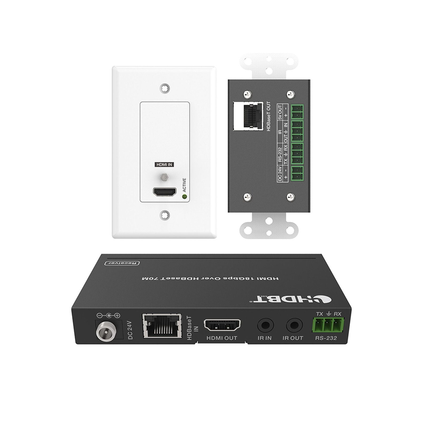 Kit Extensor HDBaseT | 4K2K@60Hz 40m | 1080p 70m | Función PoC | IR Bidireccional | RS-232 | EPP-WPB70 - EPCOM PROAUDIO