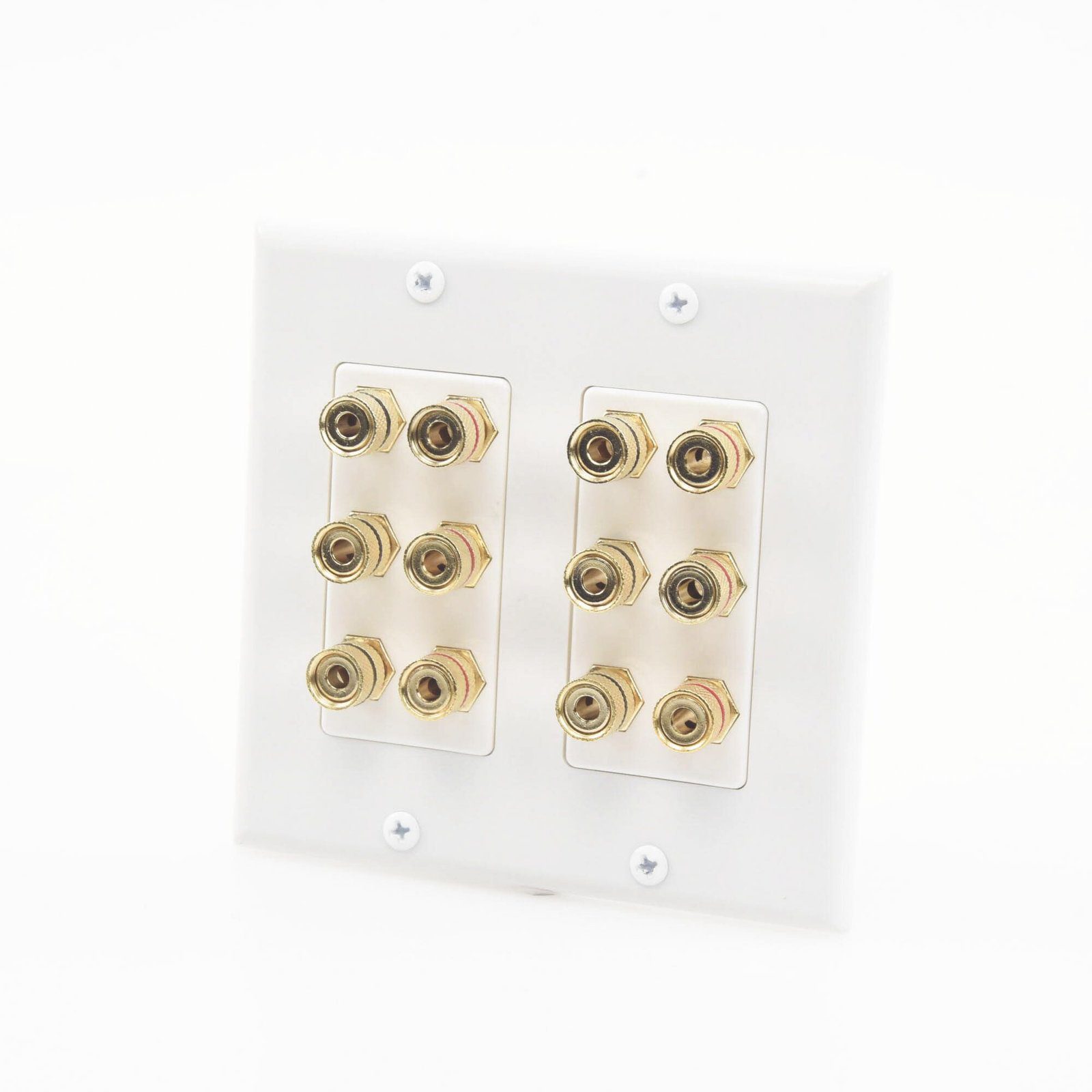 Placa de Pared | Postes de Unión Tipo Banana | Conexión para 6 Altavoces | Fácil Instalación | Conectores Chapados en Oro EP-WP6S - EPCOM PROAUDIO