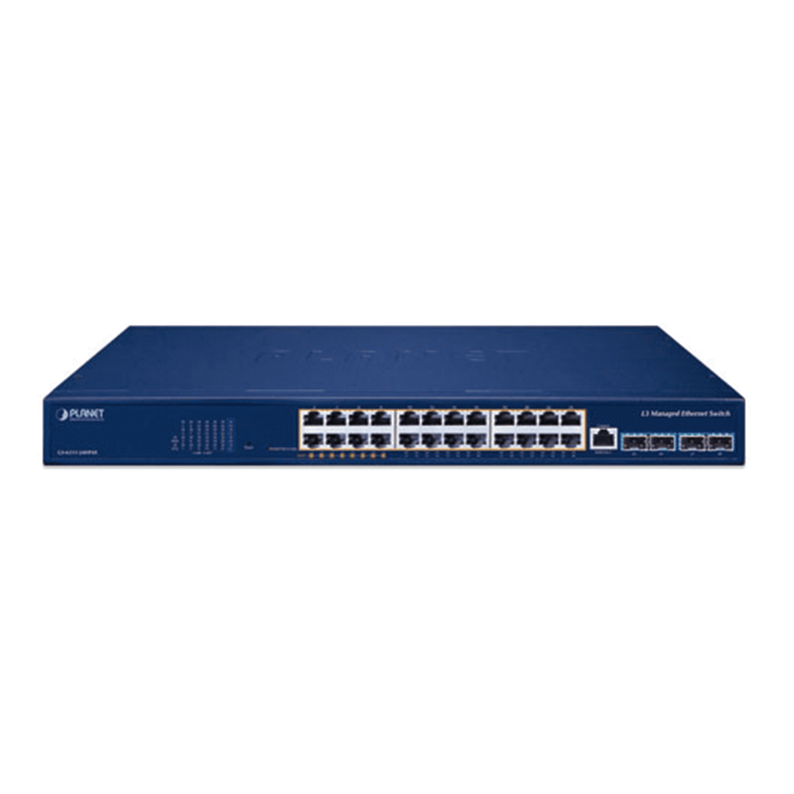 Switch PoE Administrable Capa 3, 24 Puertos Gigabit, Hasta 480 W, 8 Puertos 802.3bt, 16 Puertos 802.3at, 4 Puertos SFP 10G GS-6311-24HP4X - PLANET