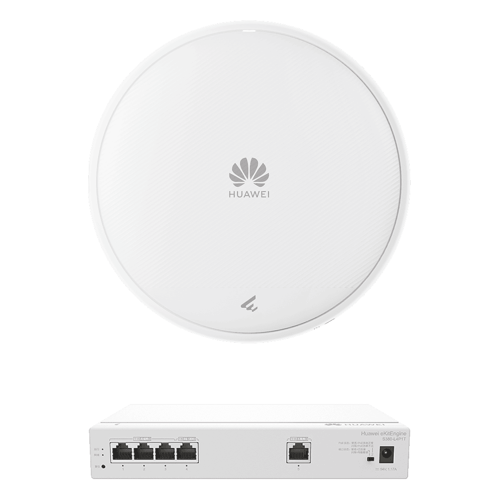 Kit de Router Multi-Servicio / 1 puerto 10/100/1000 Mbps(WAN) / 4 puertos 10/100/1000 Mbps(LAN) PoE / 50W + Punto de Acceso Wi-Fi 7 / 3.57 Gbps / MU-MIMO 2x2 (2.4GH y 5GHz) / Smart Antenna más cobertura / Instalación en techo y pared KIT380AP371