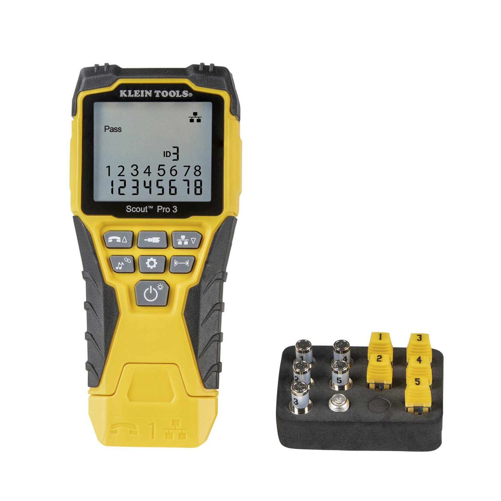 Kit Scout™ Pro 3 Probador de Cables de Voz (RJ11/12), de Datos (RJ45) y de Video (Coaxial con conector F), VDV-501-851 - KLEIN TOOLS