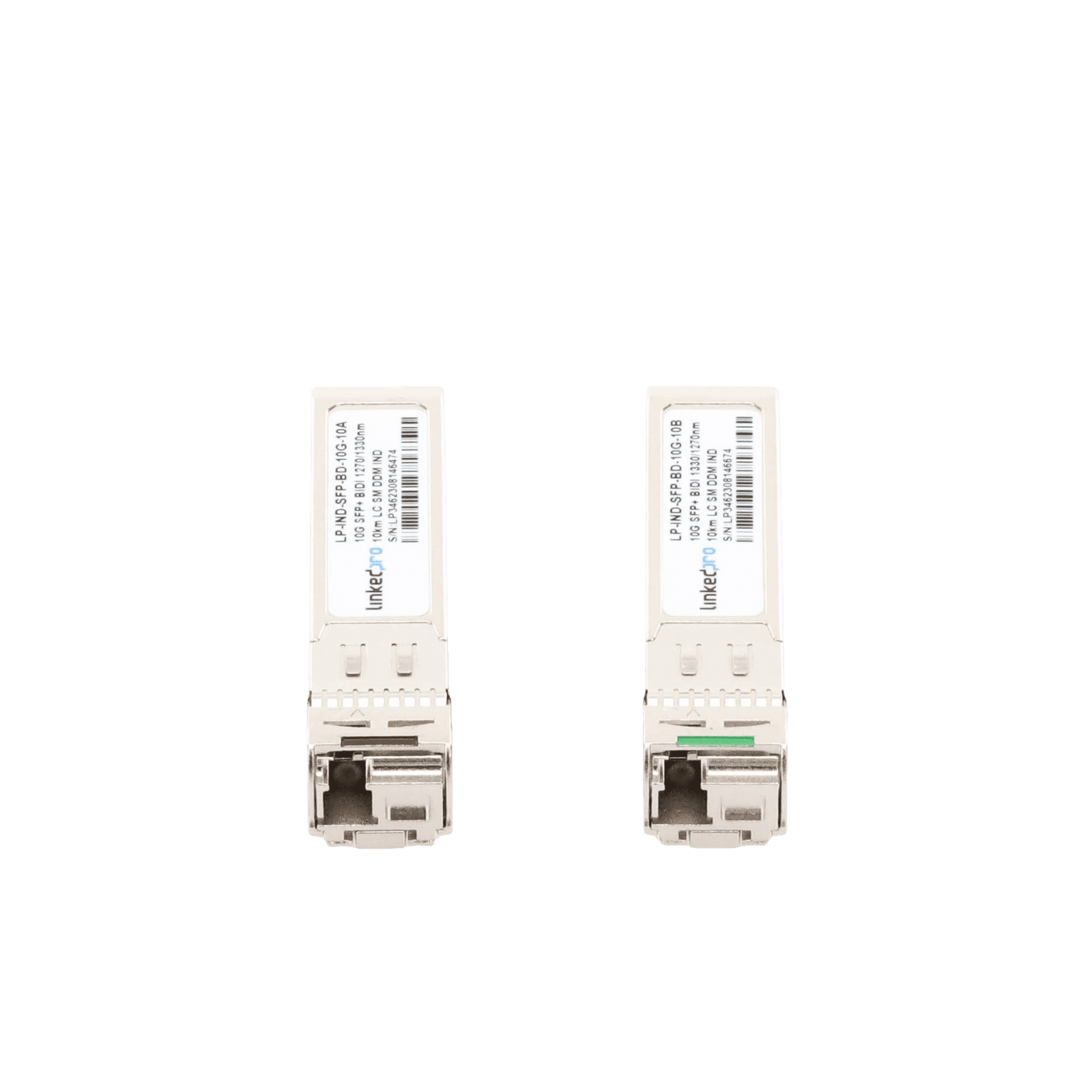 Transceptores Industriales SFP+ Bidireccionales (Mini GBIC) / Monomodo / 10 Gbps / Conector LC / Hasta 10 km de Distancia / 2 Piezas LP-IND-SFP-BD-10G-10 219432 - LINKEDPRO BY EPCOM