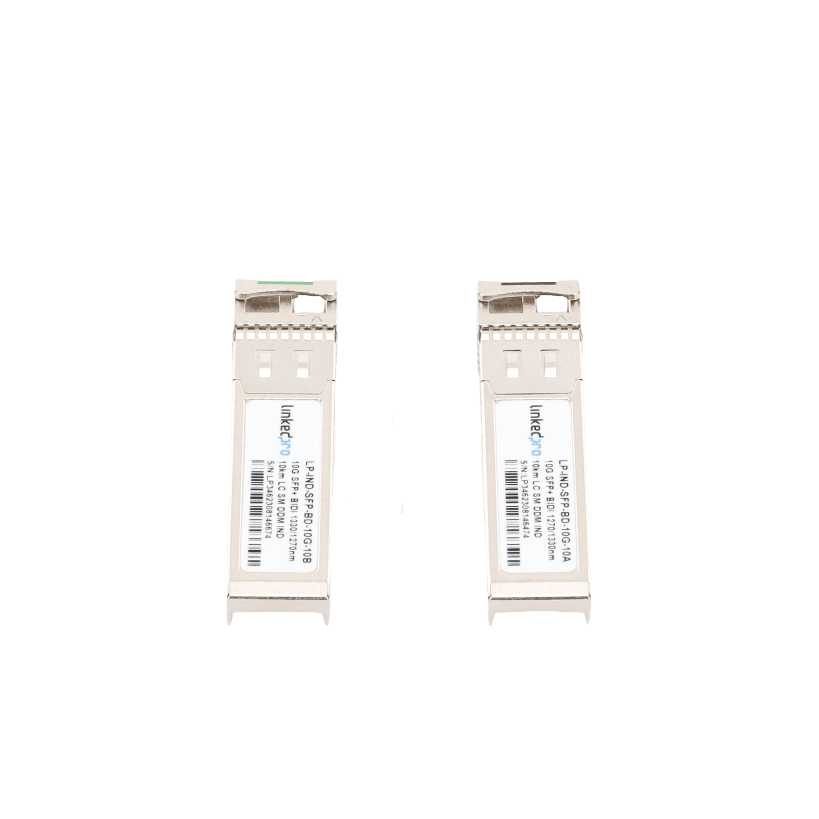 Transceptores Industriales SFP+ Bidireccionales (Mini GBIC) / Monomodo / 10 Gbps / Conector LC / Hasta 10 km de Distancia / 2 Piezas LP-IND-SFP-BD-10G-10 219432 - LINKEDPRO BY EPCOM