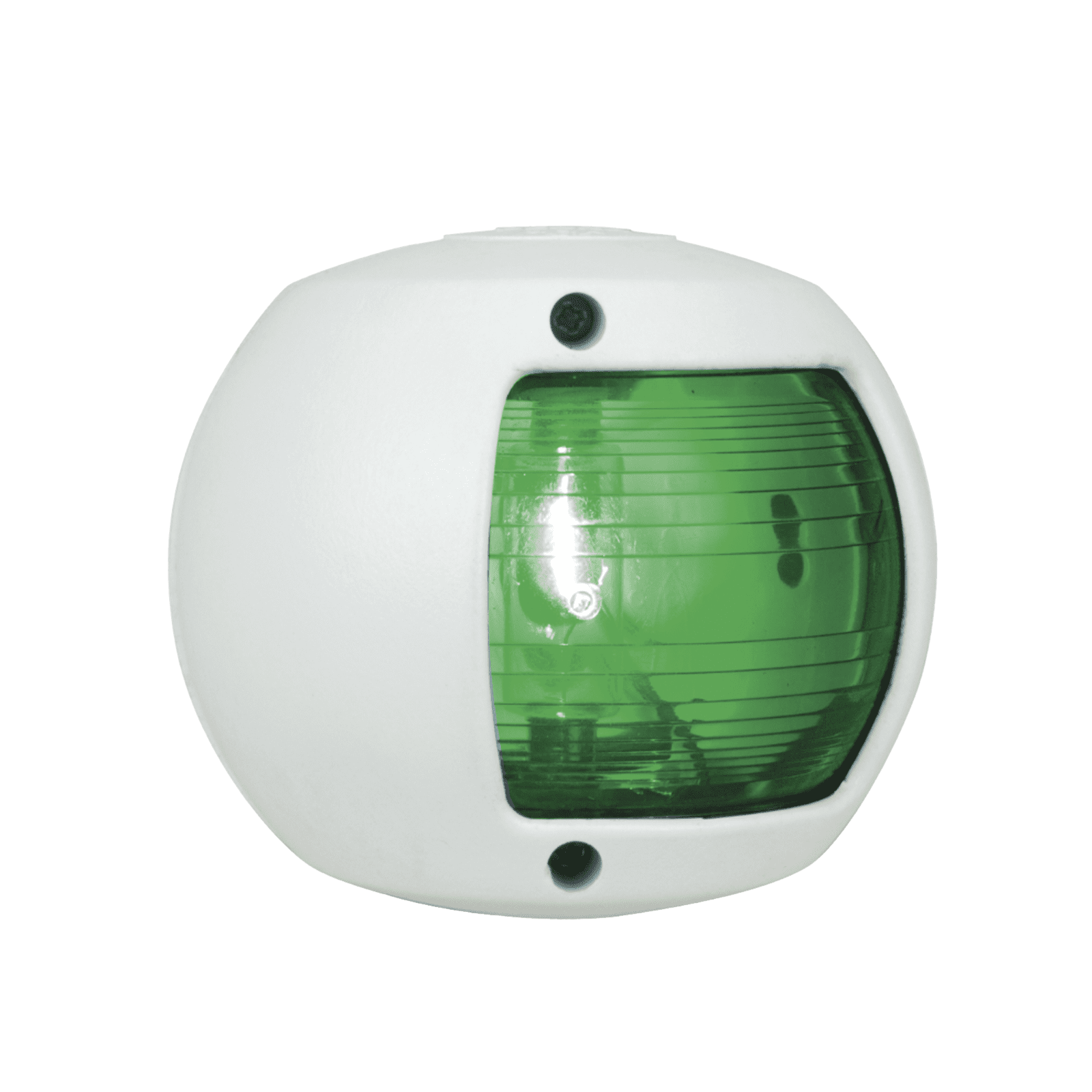 Luz lateral de Navegación en Color Verde con Carcasa Blanca para Embarcaciones a Vela o a Motor de Menos de 20 Metros 0170-WSD-12V - PERKO