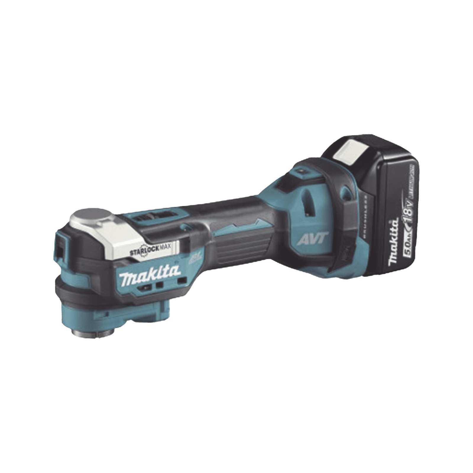 Multiherramienta Oscilante Inalámbrica de 18V, incluye 2 Baterías  BL1850B de 5.0 A, Cargador DC18RC y Estuche Makpac DTM-52-RTJX1 - MAKITA