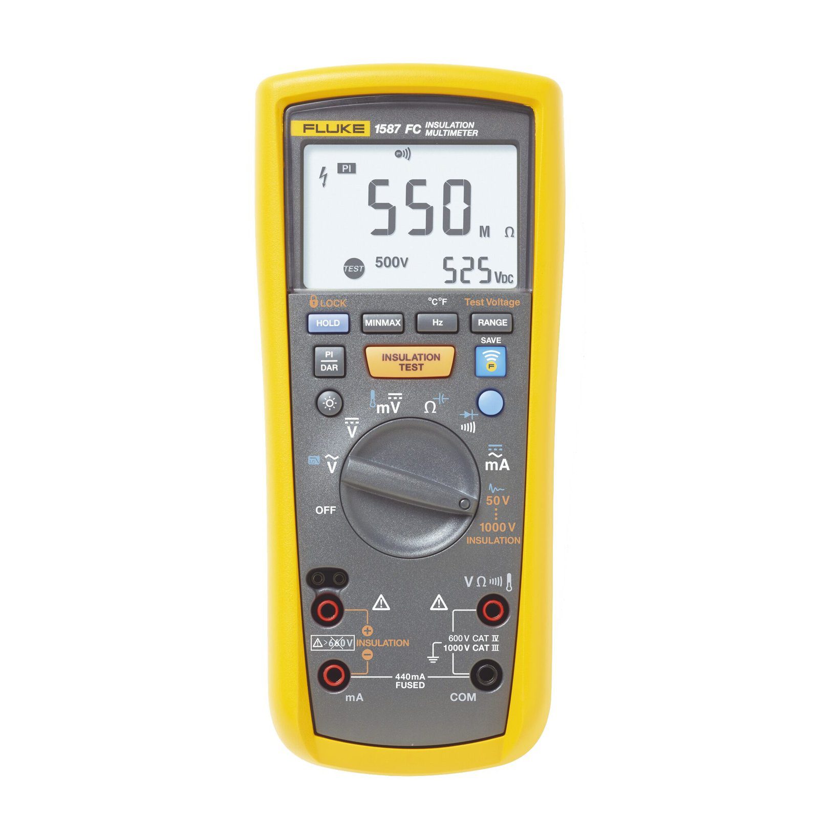Multímetro de Aislamiento 0.01 MΩ – 2GΩ . Prueba de 50V – 1000V. Compatible con FLUKE CONNECT FLUKE-1587FC/MXBR - FLUKE
