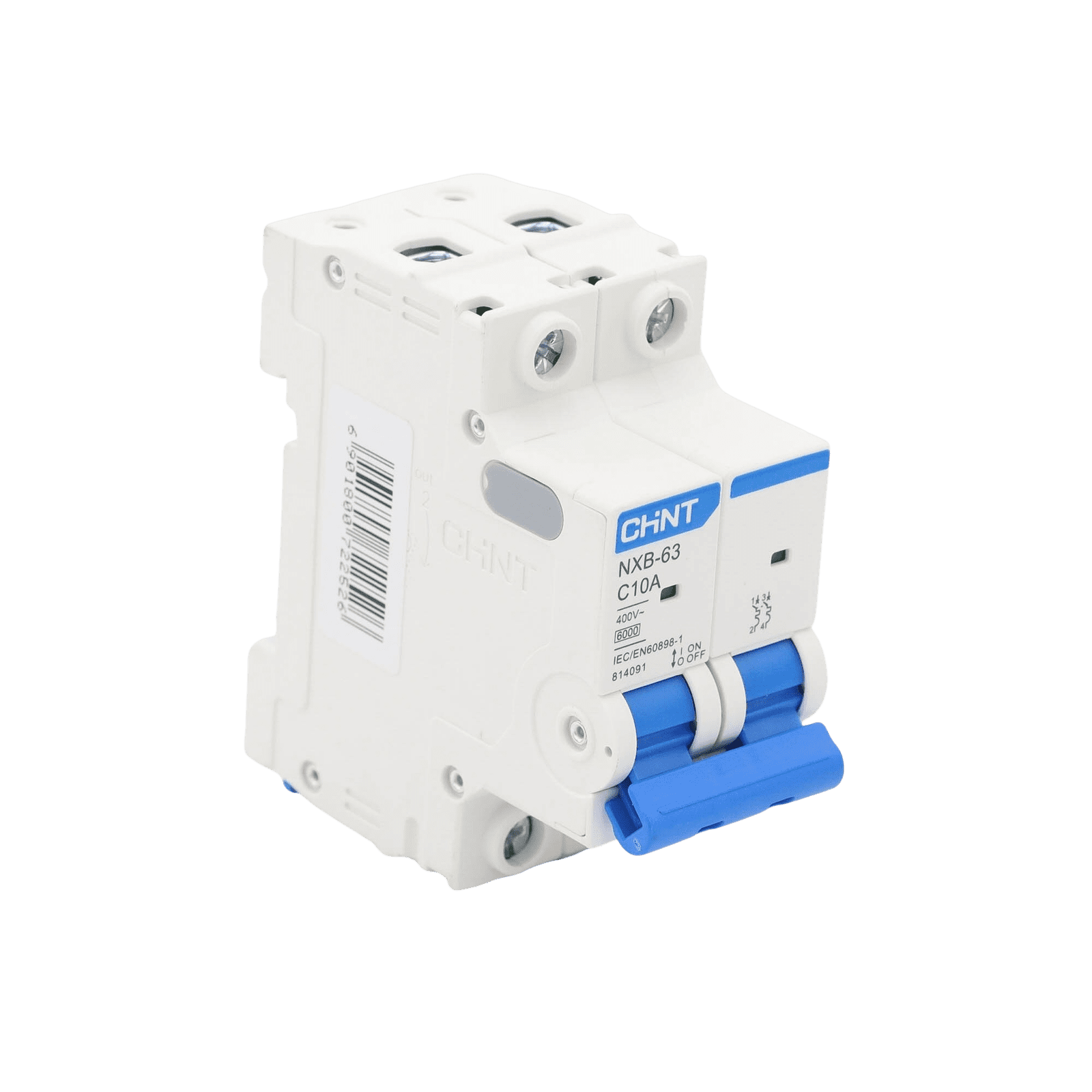 Pastilla para Riel Din, 2 Polos, 10 Amp, Vca:110/415v, 6kA, Catálogo: NXB632PC10, Serie: NXB-63. NXB632PC10 - CHINT