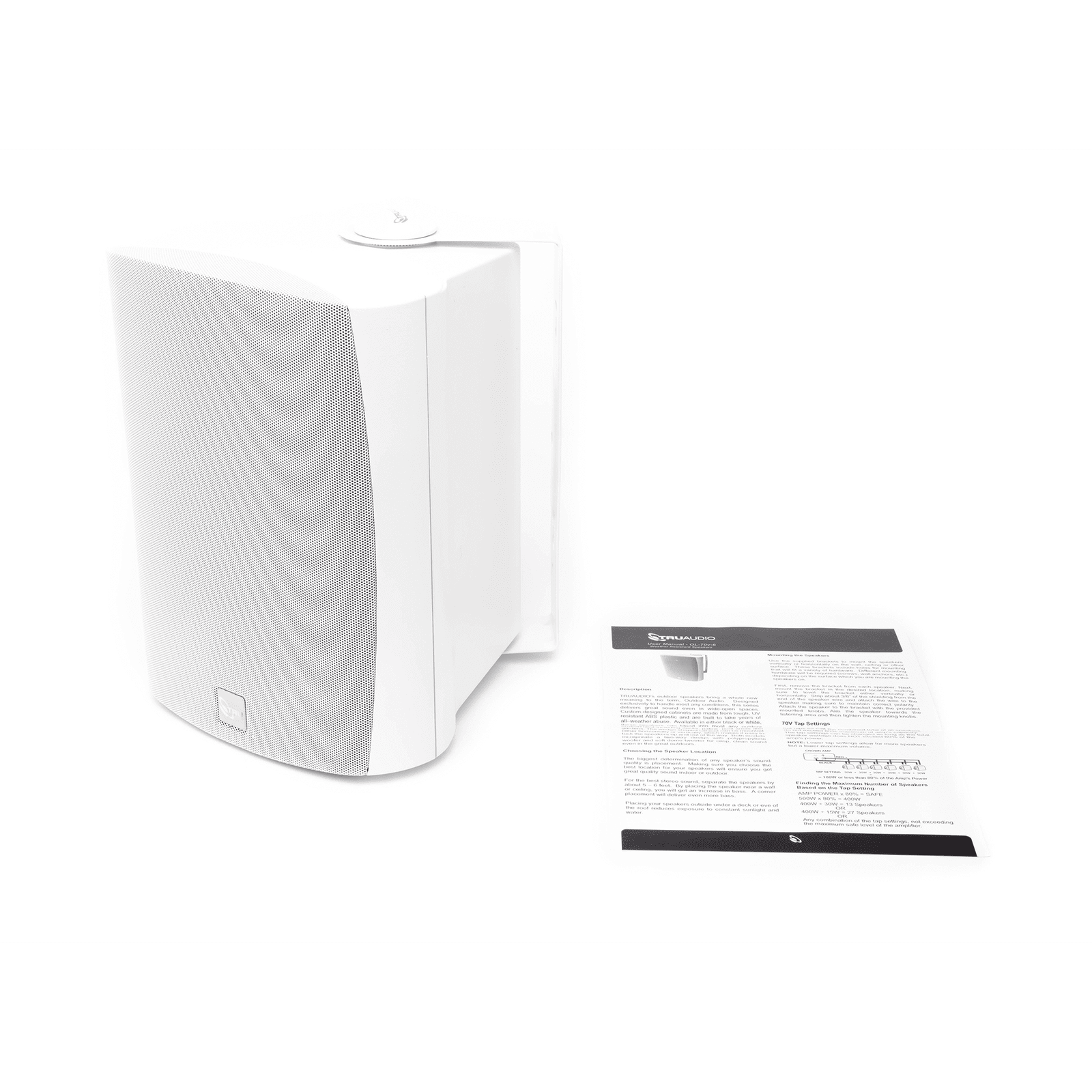 Altavoz de 2 vías | exteriores | 70V / 100V | woofer de 6.5 in | blanco OL-70V-6WT - TRUAUDIO