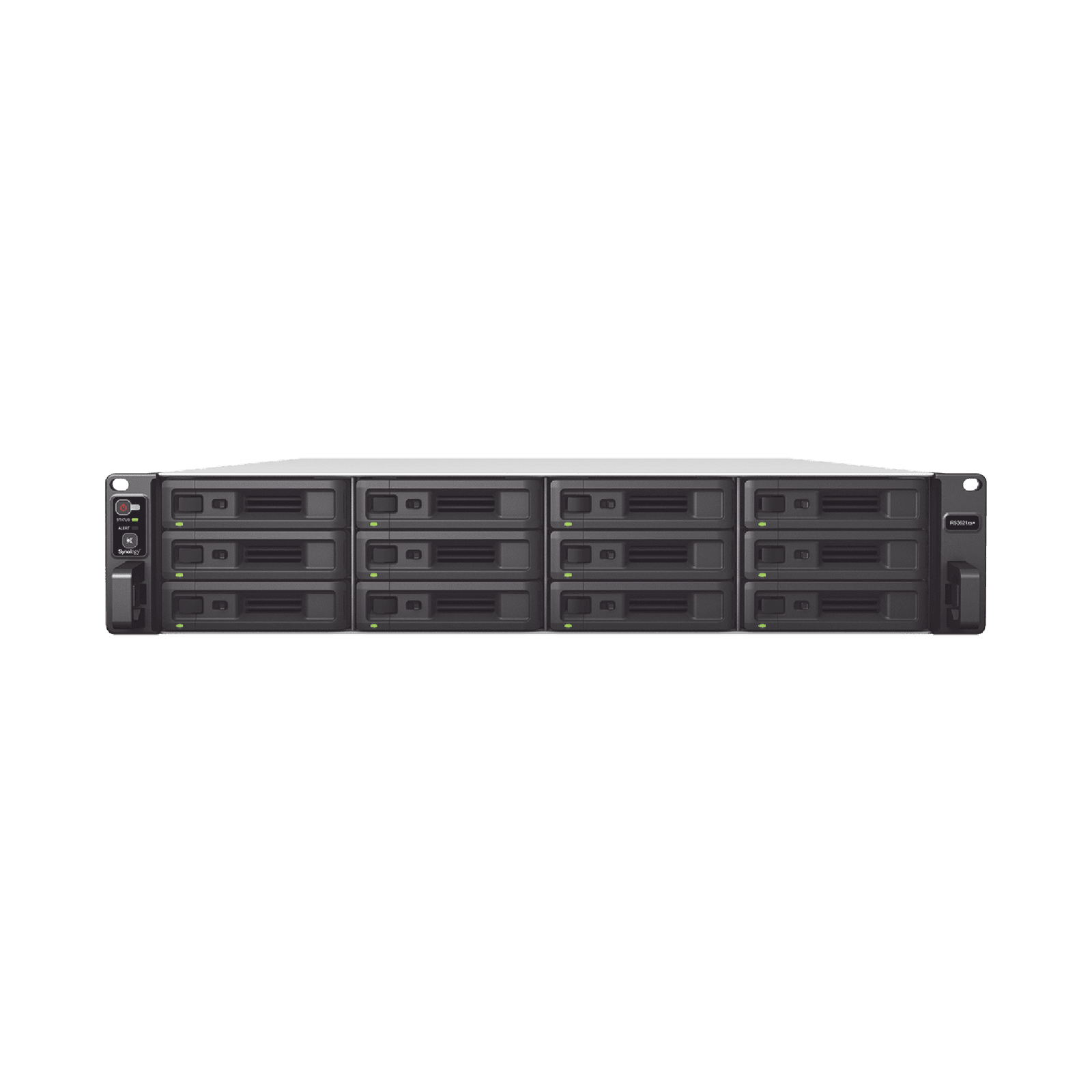 Servidor NAS para Rack (2 U) de 12 Bahías (Expandible a 36 Bahías) / Hasta 648 TB / 8 GB RAM / Servicio Nube Gratis (P2P) / Administración Remota y Respaldo Programado RS3621XSPLUS - SYNOLOGY