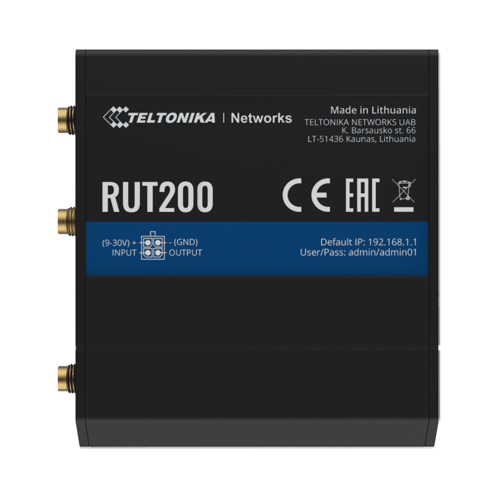 Router LTE, Slot para SIM, 2 puertos Ethernet 10/100 Mbps, Wi-Fi 2.4 GHz, Interfaz Amigable, Bandas B1, B2, B3, B4, B5, B7, B8, B28 RUT200 - TELTONIKA