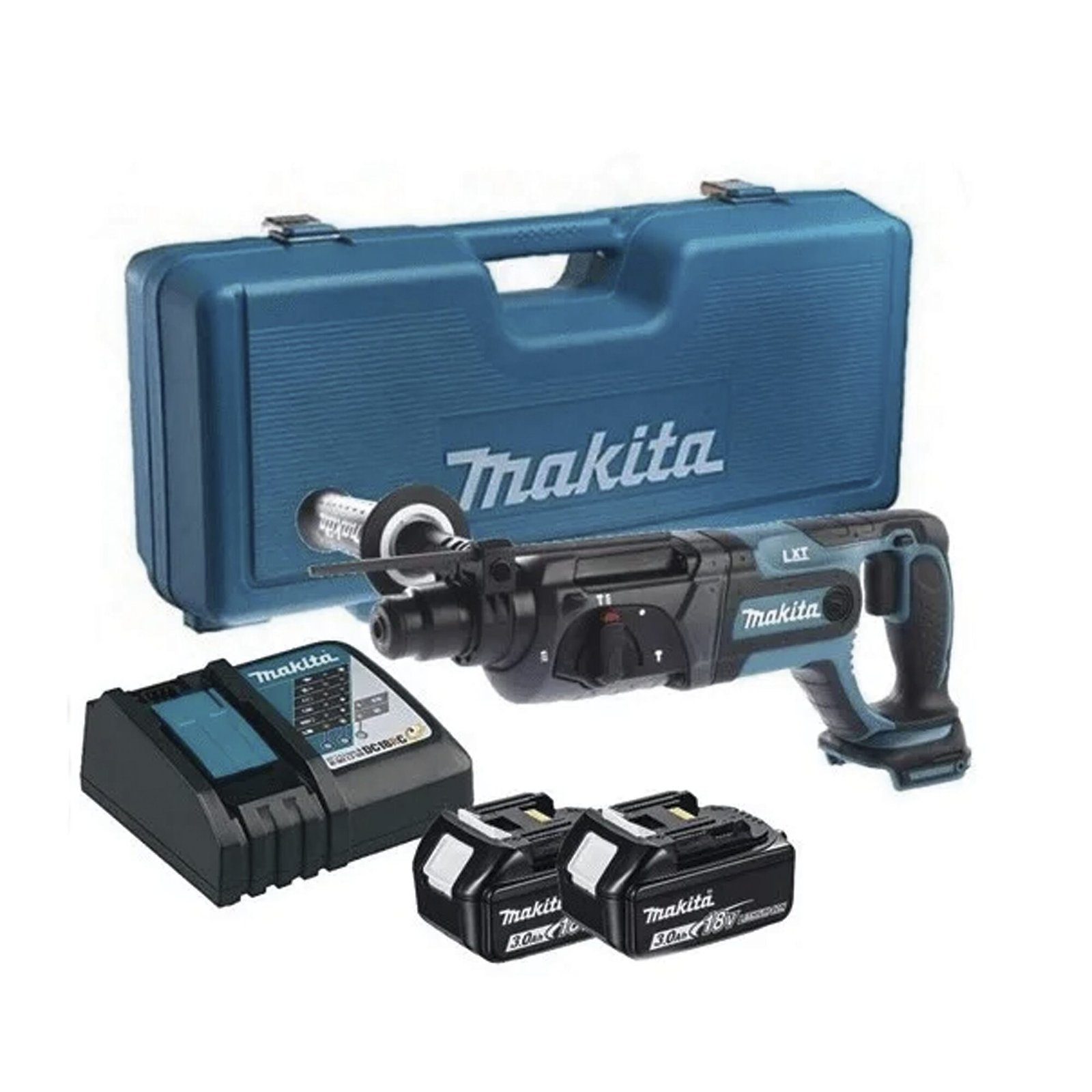 Rotamartilló 18V, SDS 0-1.200 Rpm, 3 Modos de Trabajo, Incluye 2 Baterías de 3.0 Ah, Cargador y Maletín. DHR241RFE - MAKITA