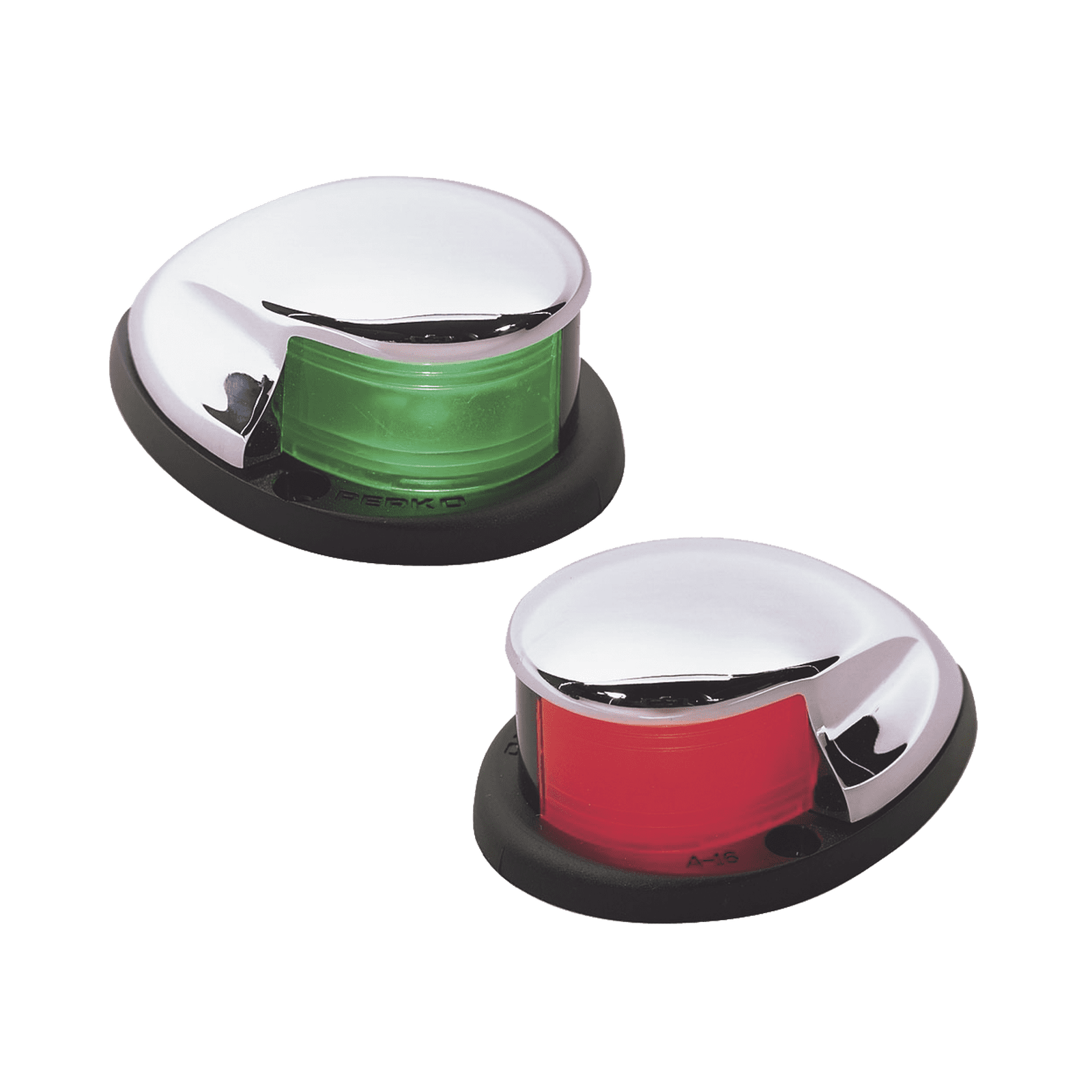 Set de Luces Laterales de Montaje Horizontal con Carcasa Cromada para Embarcaciones a Motor de Menos de 20 Metros 0228-DP0-CHR - PERKO