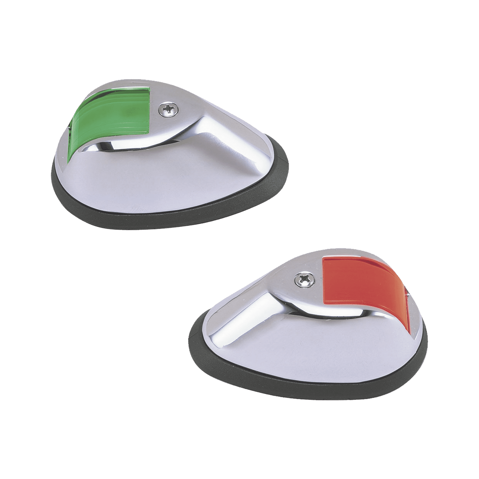 Set de Luces de Navegación Verticales en Carcasa Cromada en Color Rojo/Verde para Embarcaciones a Motor de Hasta 20 Metros 0254-M00-DP1 - PERKO