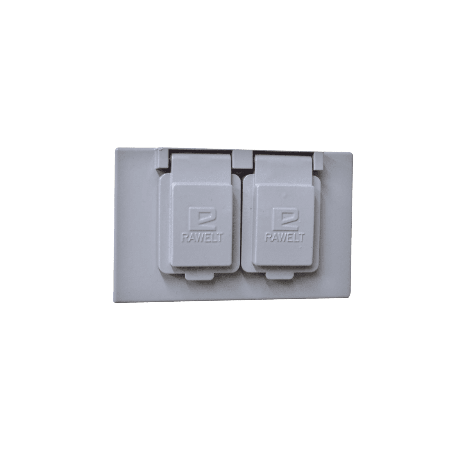 Tapa rectangular dúplex horizontal con  contratapa con mecanismo de auto-cierre de aluminio para uso de interiores y exteriores tipo RR. TR-0611 - RAWELT