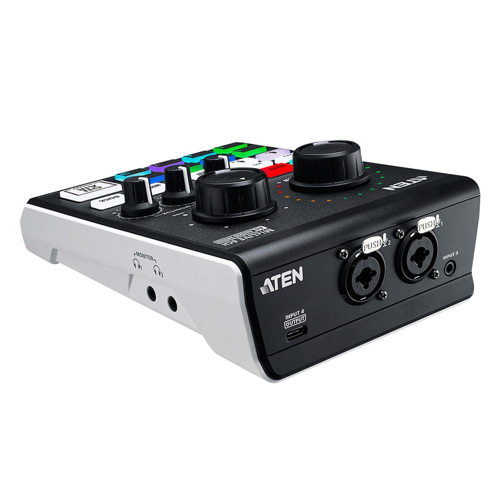 Mezclador de audio para pódcast con IA | MicLIVE™ de 6 canales UC8000 - ATEN
