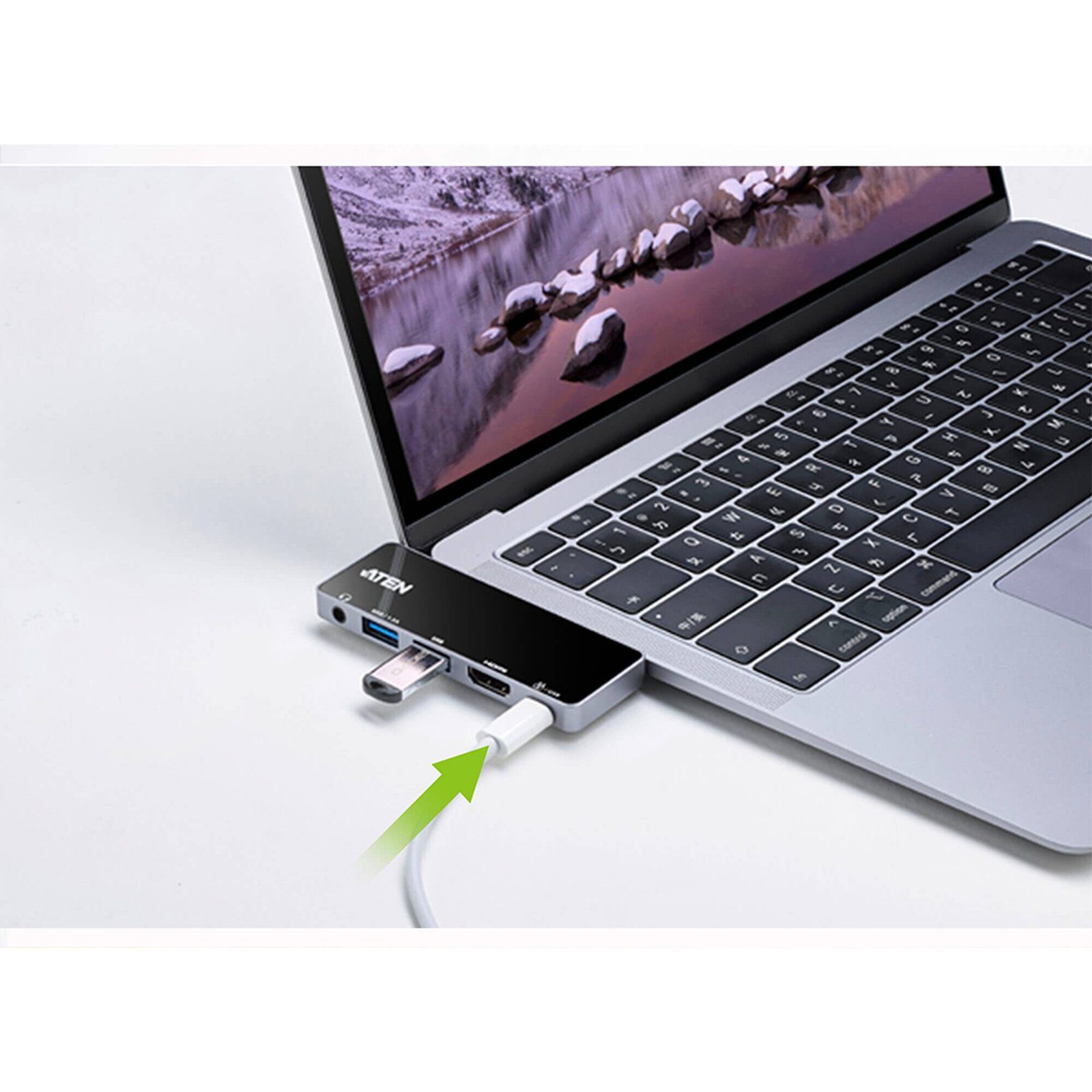 USB-C Travel Dock con Power Pass-Through UH3238 - ATEN