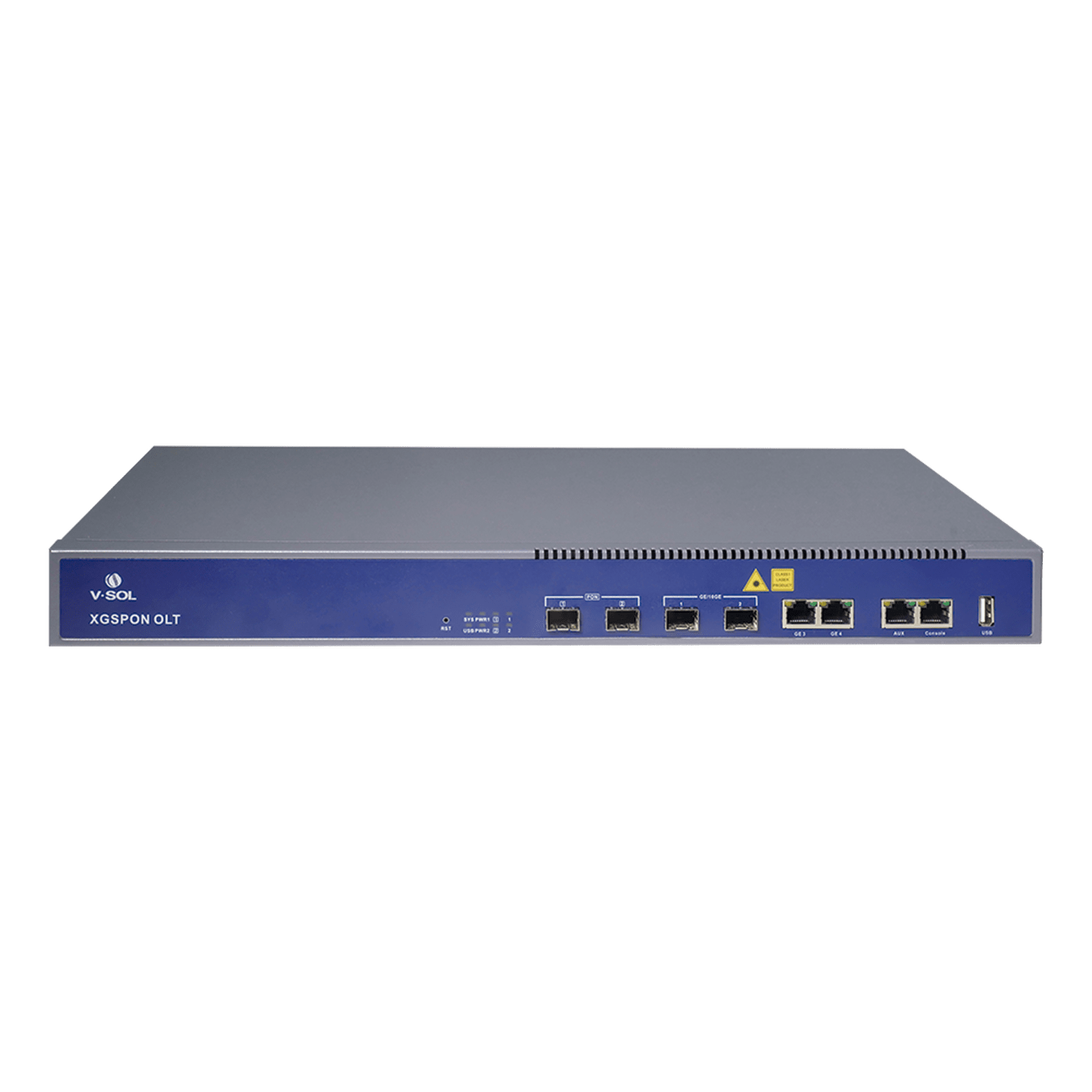 OLT de 2 Puertos XGSPON / 4 Puertos Uplink (2 Puerto Gigabit RJ45 + 2 Puertos SFP/SFP+) / Hasta 512 ONUs V1600-XG02 - V-SOL