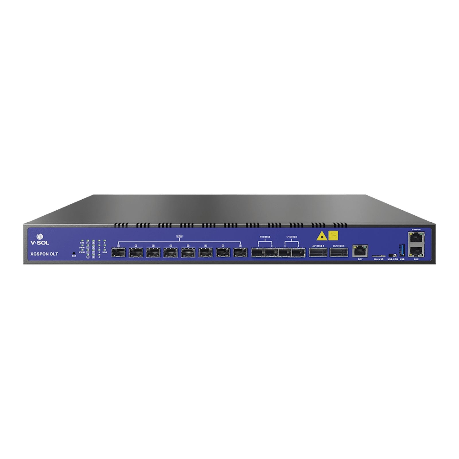 OLT de 8 Puertos XGSPON / 7 Puertos Uplink (1 Puerto RJ45 + 4 Puertos SFP28 + 2 Puertos QSFP28) / Hasta 2,048 ONUs V3600G1-C - V-SOL