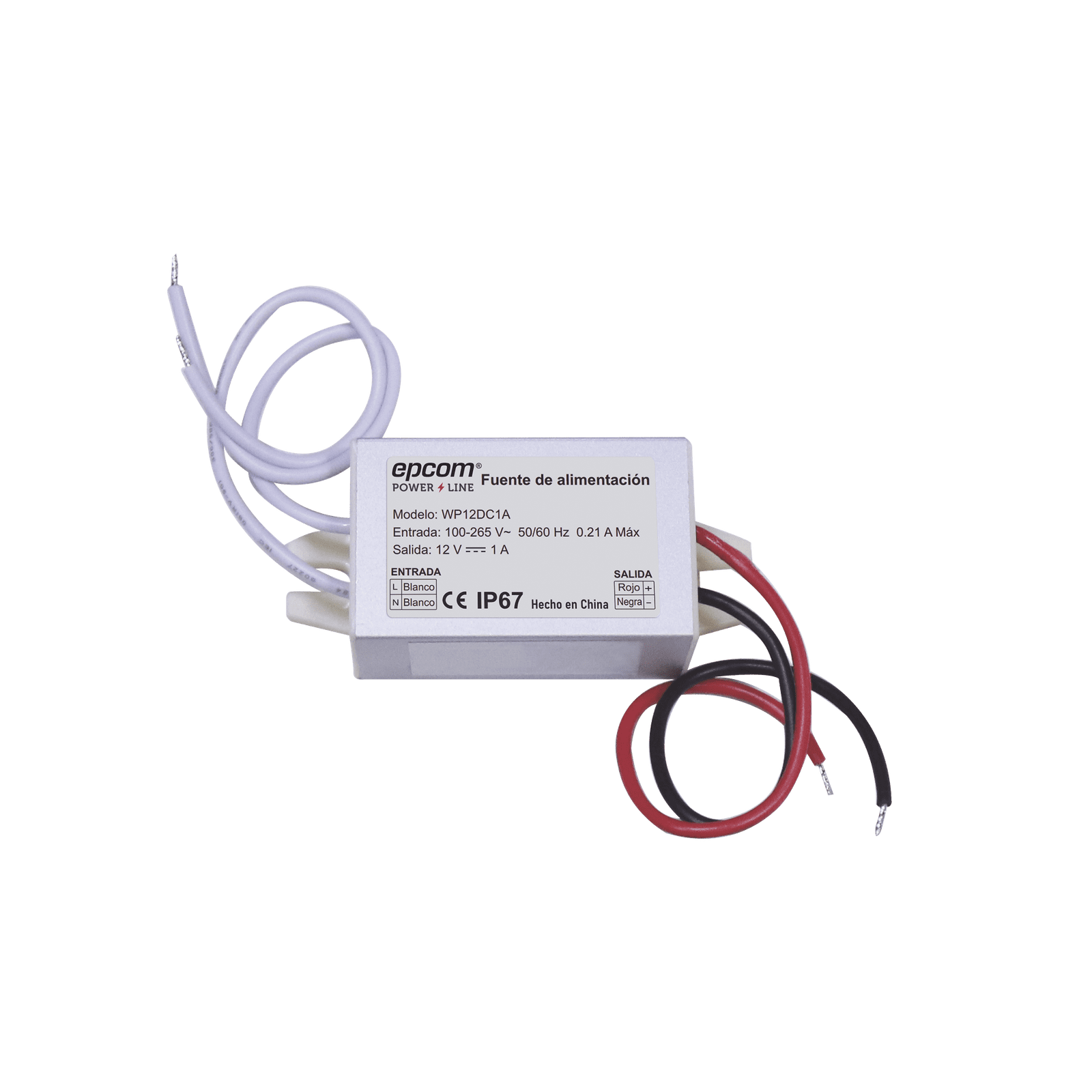 FUENTE DE ALIMENTANTACION PARA INTEMPERIE WATERPROOF 12 V @ 1 A WP12DC1A - EPCOM POWERLINE