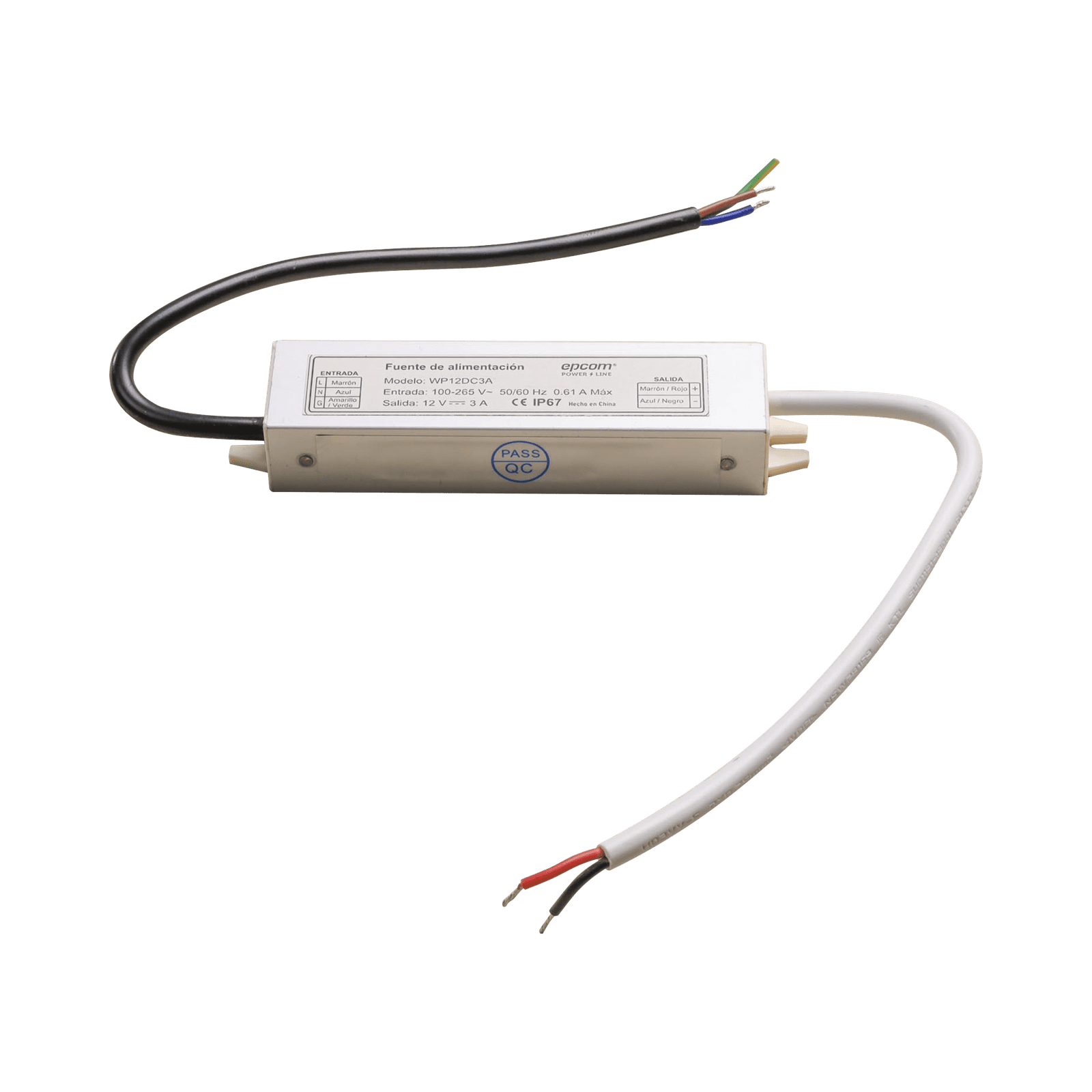 FUENTE DE ALIMENTACION PARA INTEMPERIE WATERPROOF 12 V @ 3 A WP12DC3A - EPCOM POWERLINE