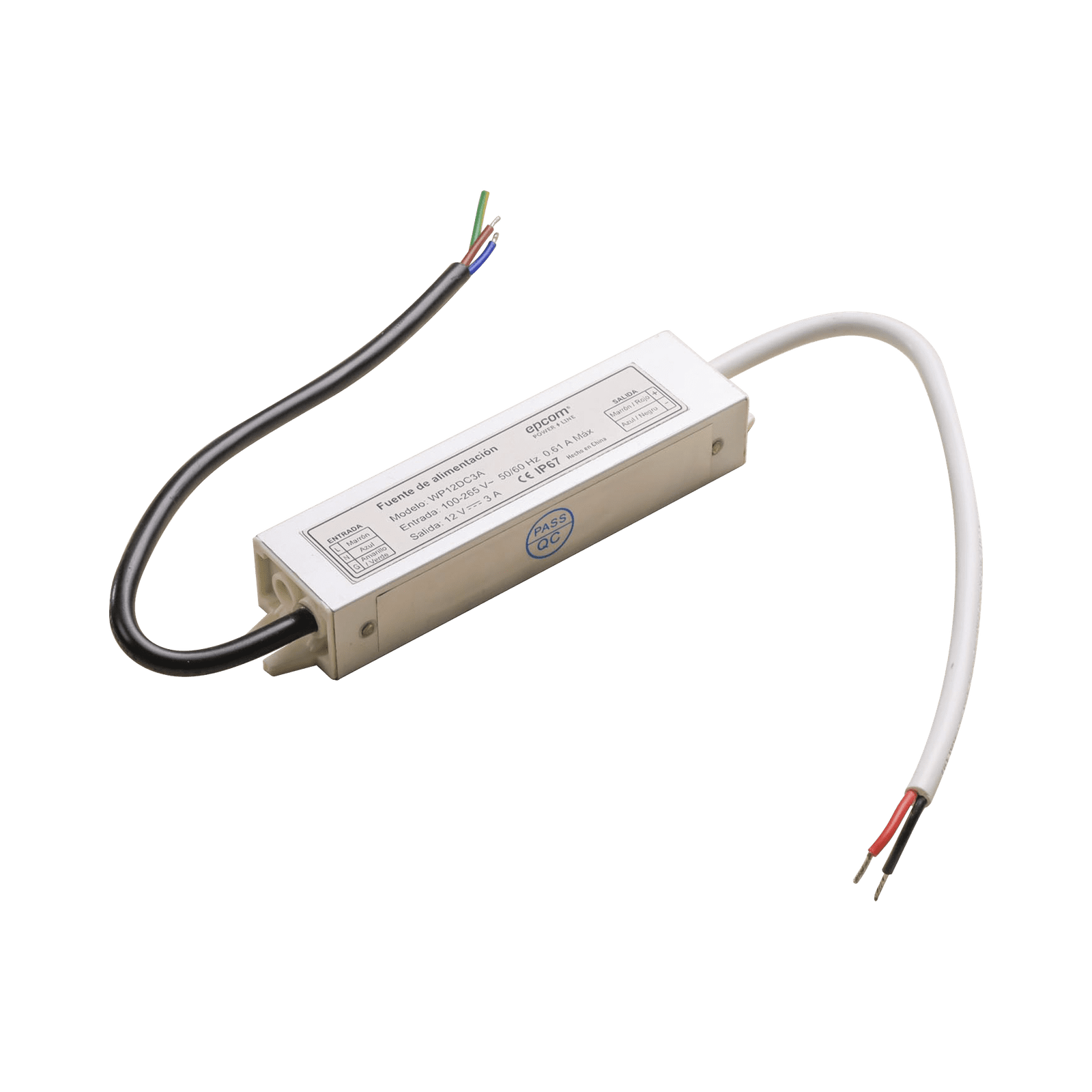 FUENTE DE ALIMENTACION PARA INTEMPERIE WATERPROOF 12 V @ 3 A WP12DC3A - EPCOM POWERLINE
