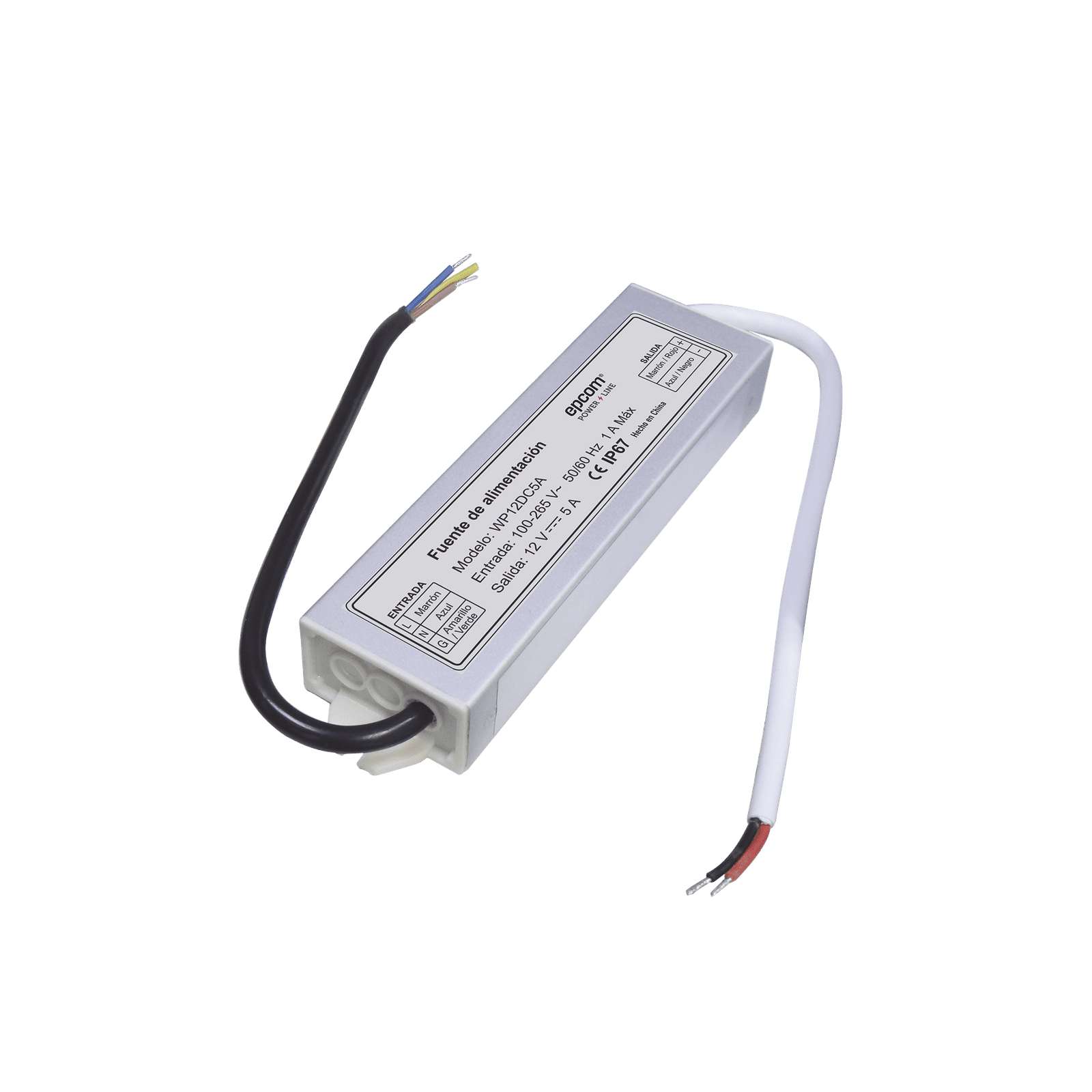 FUENTE DE ALIMENTACION PARA INTEMPERIE WATERPROOF 12 V @ 5 A WP12DC5A - EPCOM POWERLINE