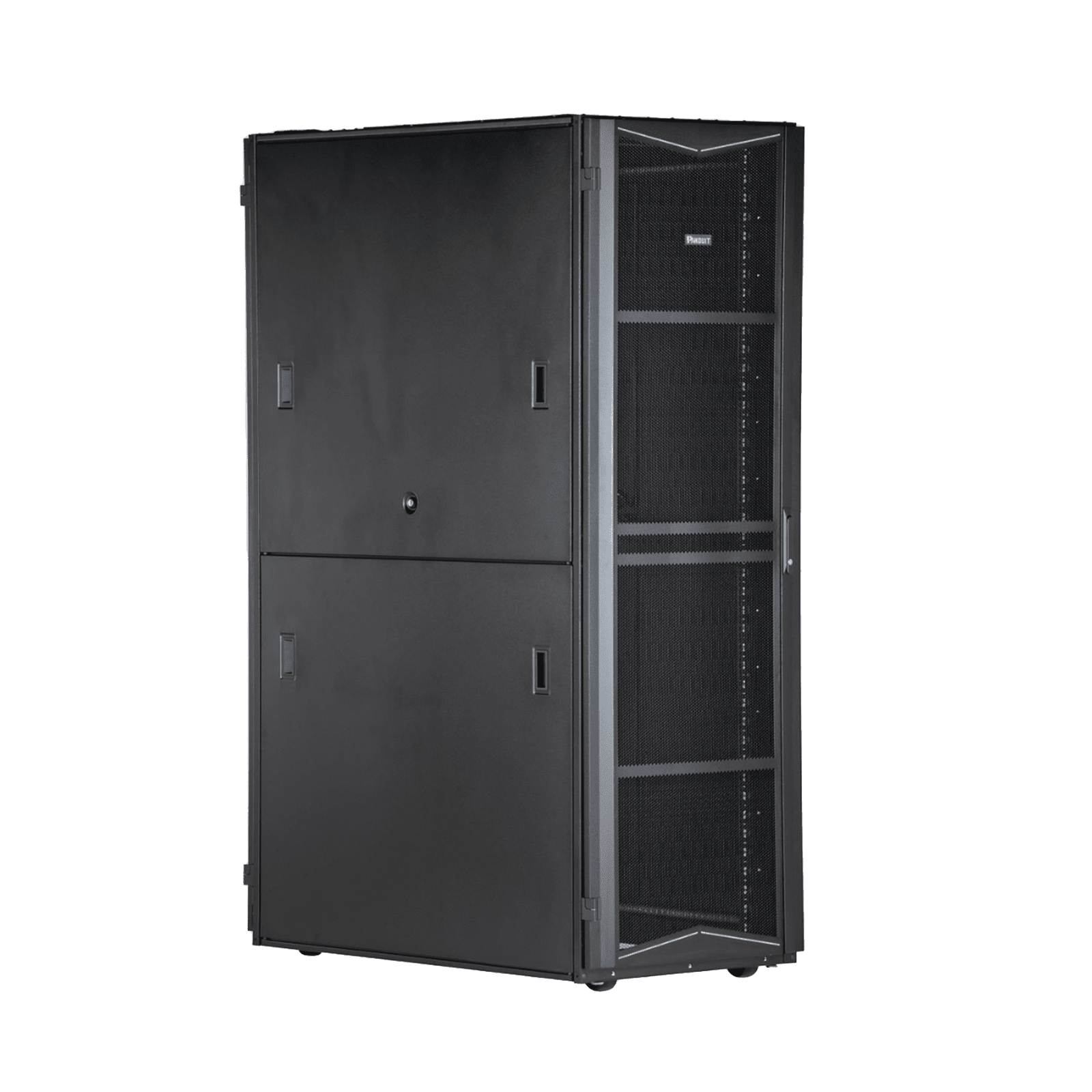 Gabinete FlexFusion para Centros de Datos, 42 UR, 800 mm de Ancho, 1200 mm de Profundidad, Fabricado en Acero, Color Negro XG84222BS0001 - PANDUIT