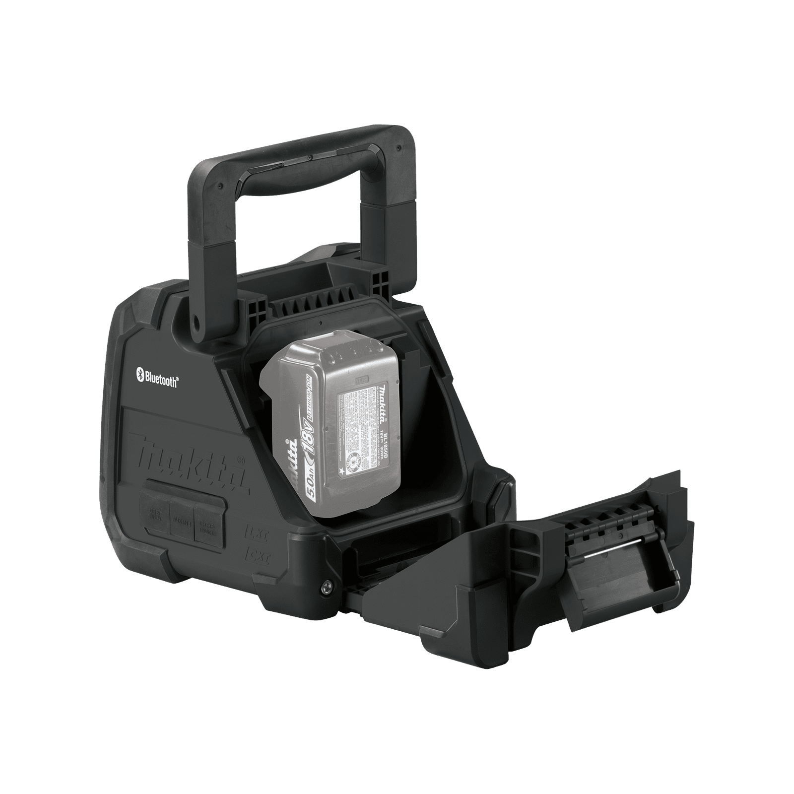 Bocina Negra Bluetooth con entrada USB, Auxiliar y Cargador, Funciona con Batería LXT de 18V o CXT de 12v (no inluidas) XRM08B - MAKITA