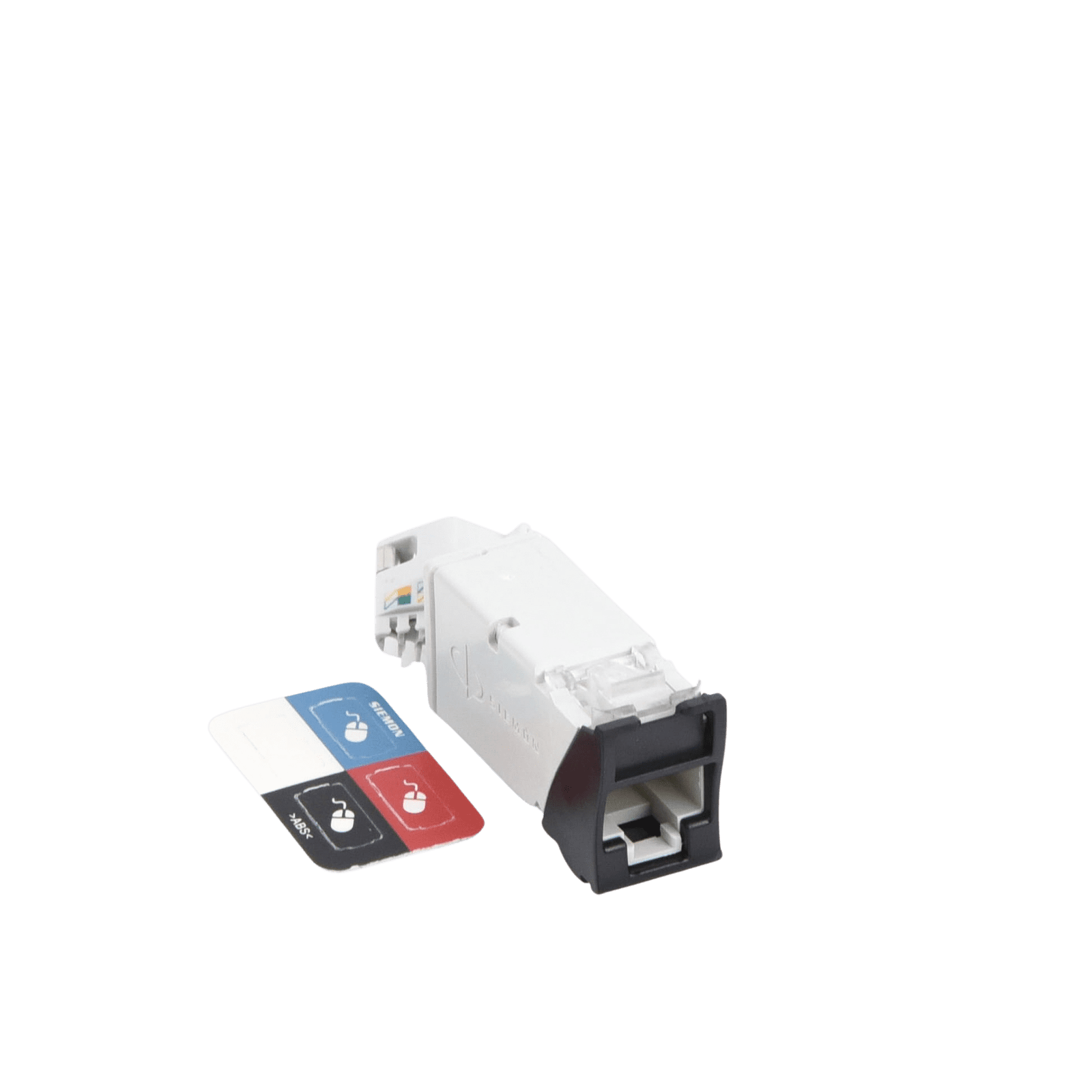 Jack Z-MAX Cat6A, Blindado, Montaje híbrido en Placa de Pared (Plano y Angulado), Color Negro Z6A-S01 - SIEMON