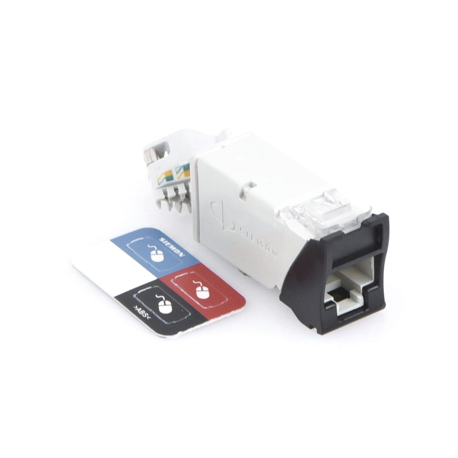 Jack Z-MAX Cat6A, Blindado, Montaje híbrido en Placa de Pared (Plano y Angulado), Color Negro Z6A-S01 - SIEMON