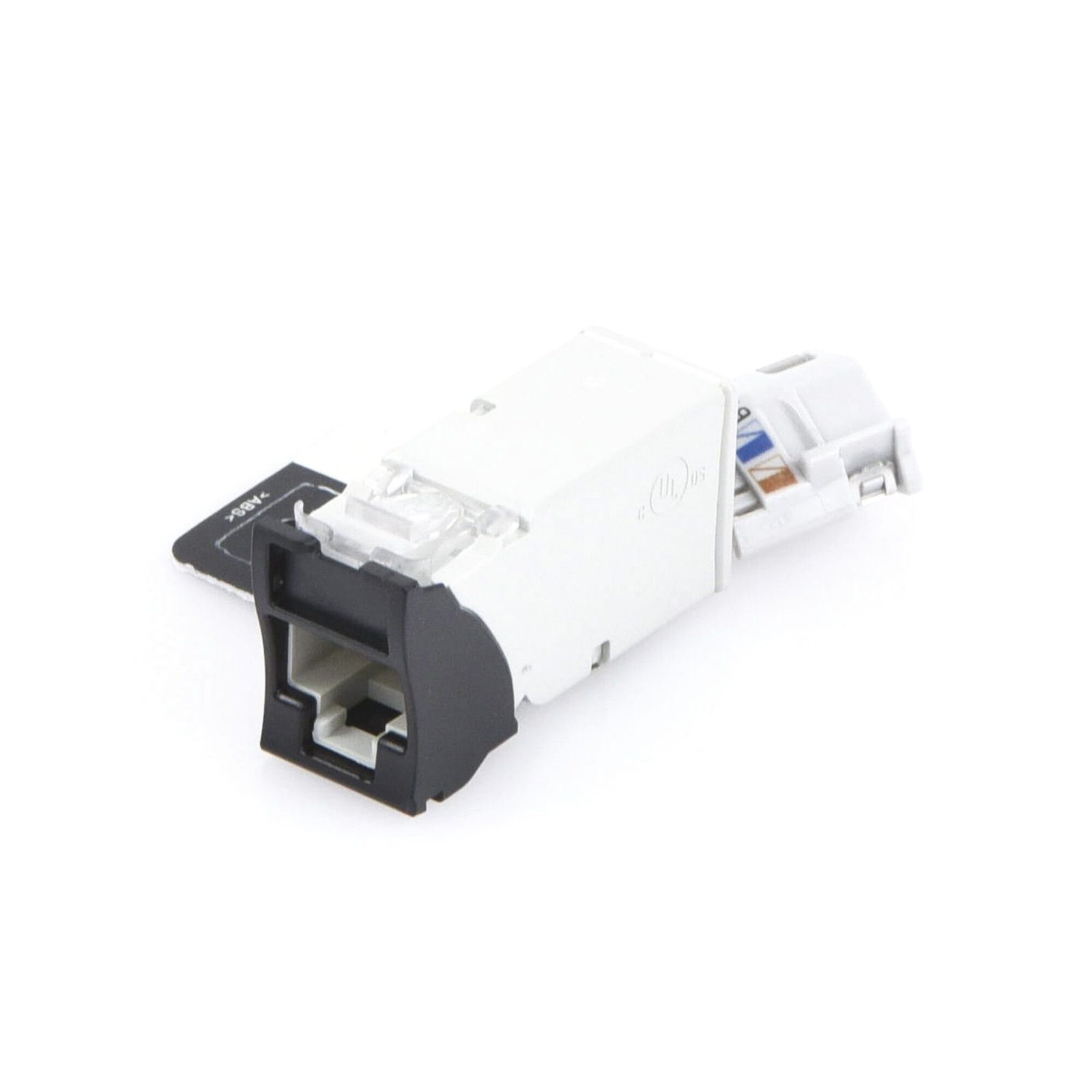 Jack Z-MAX Cat6A, Blindado, Montaje híbrido en Placa de Pared (Plano y Angulado), Color Negro Z6A-S01 - SIEMON
