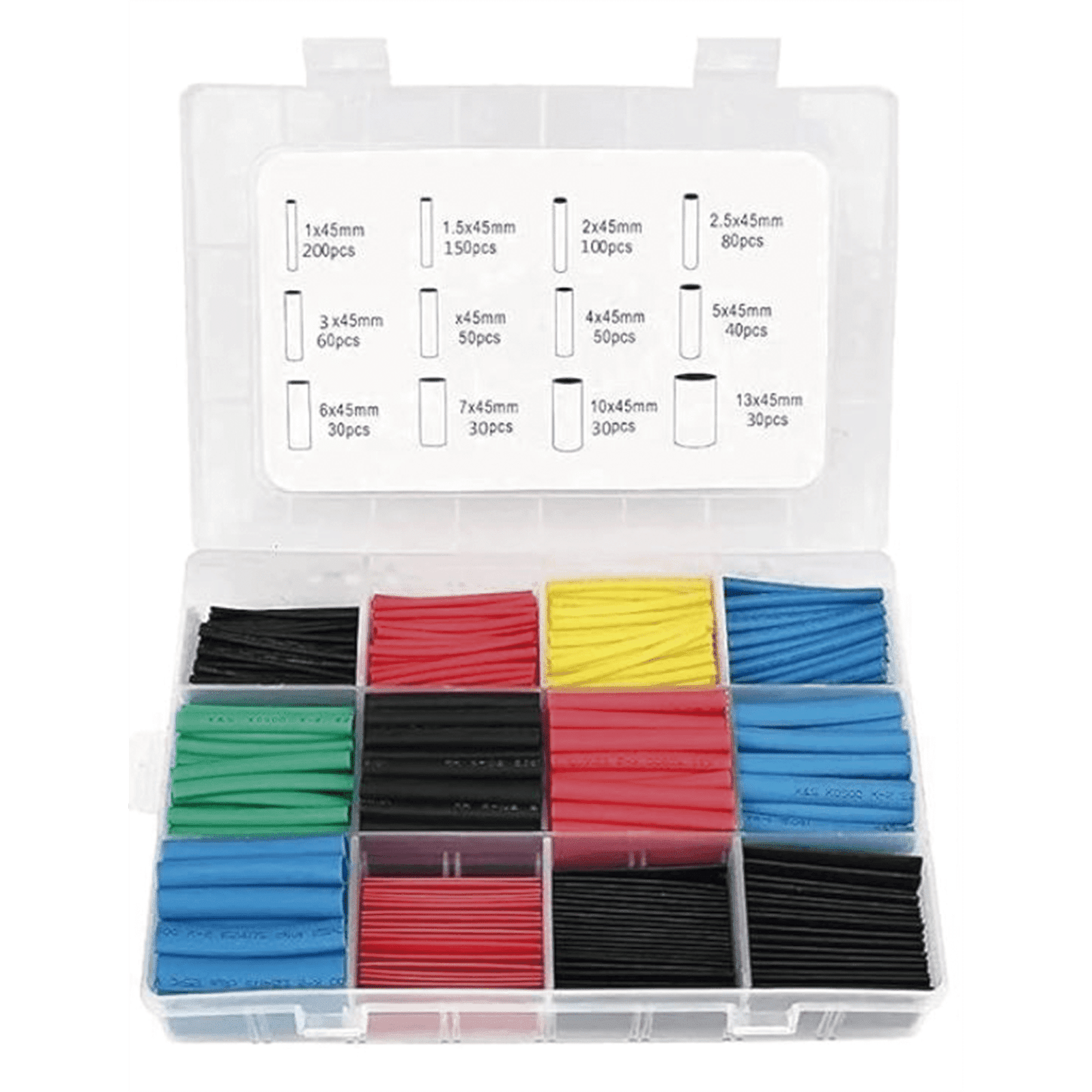 850 Tubos Termoencogibles (Termofit) 2:1, de 12 Diferentes Medidas PST-C04-002 - PRECISION