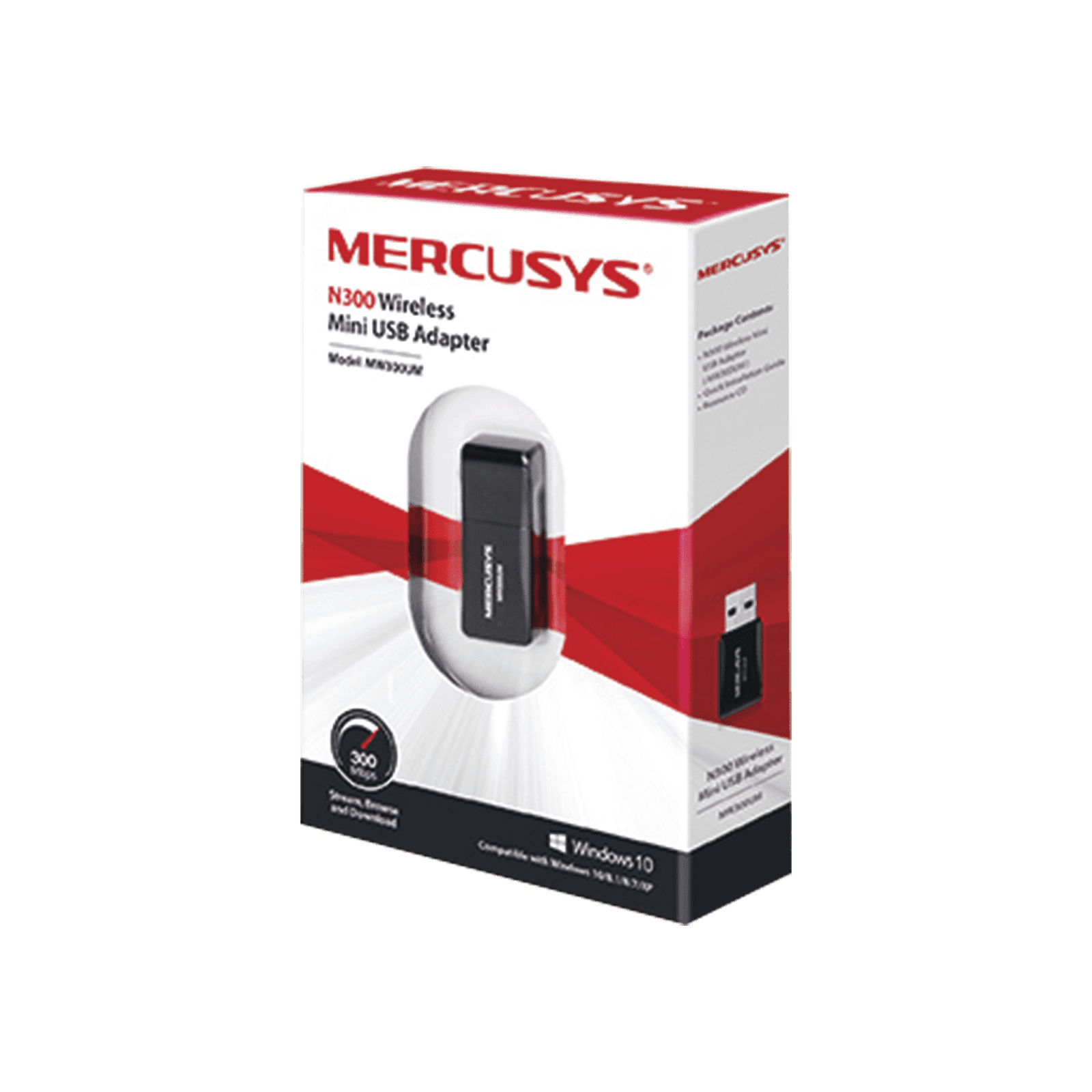 Adaptador Inalámbrico N / 300 Mbps 2.4 GHz / 2 antenas Internas / Diseño Portátil / Más comodo MW300UM - MERCUSYS