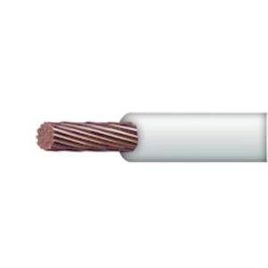 Cable Eléctrico 8 awg  color blanco,Conductor de cobre suave cableado. Aislamiento de PVC, autoextinguible. BOBINA 100 MTS SLY-296-WHT/100 - INDIANA