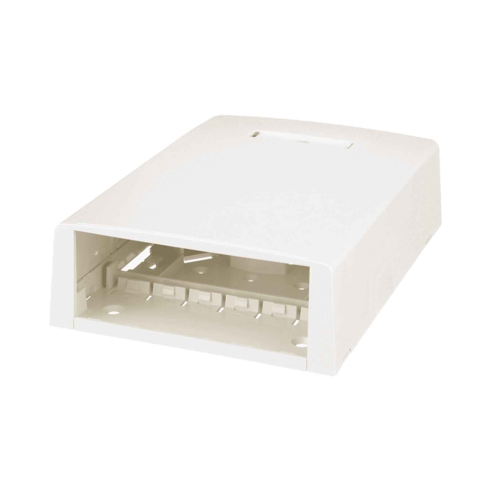 Caja de Montaje en Superficie, Con Accesorio para Resguardo de Fibra Óptica, Para 12 Módulos Mini-Com, Color Blanco Mate CBXF12IW-AY - PANDUIT