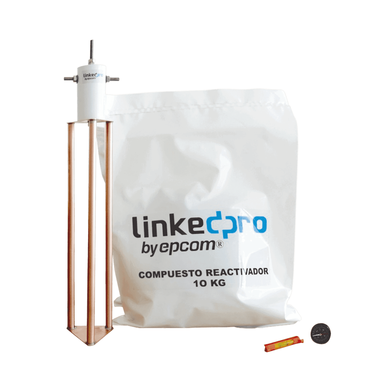 Electrodo para Corriente Máxima de 30 Amp. con Compuesto Mejorador de Terreno LP-GROUND-30A - LINKEDPRO BY EPCOM