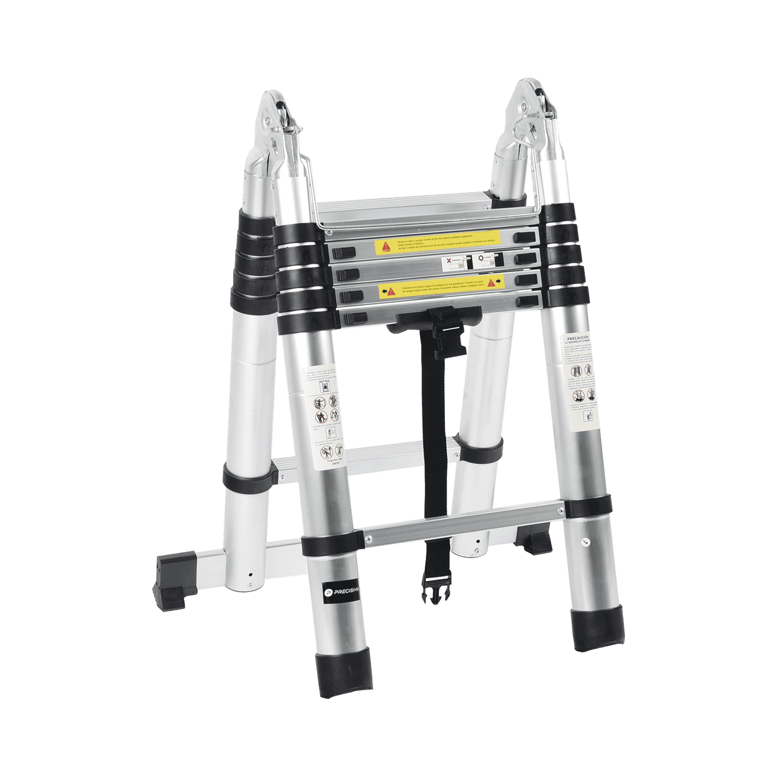 Escalera Telescópica de Aluminio Tipo Tijera de 1.9 + 1.9 Metros de Altura PST-H10-002 - PRECISION