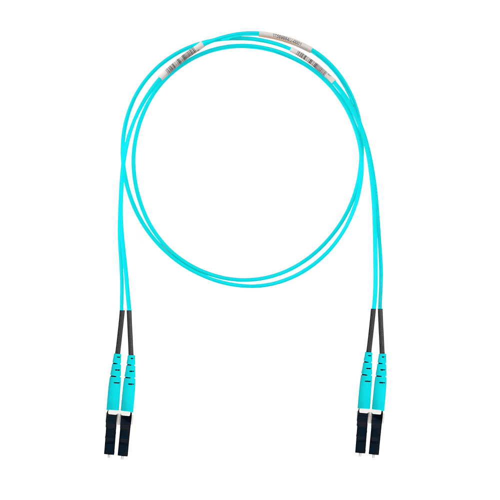 Jumper de Fibra Óptica Multimodo 50/125 OM4, LC-LC Duplex, OFNR (Riser), Color Aqua, 6 Metros FZ2ERLNLNSNM006