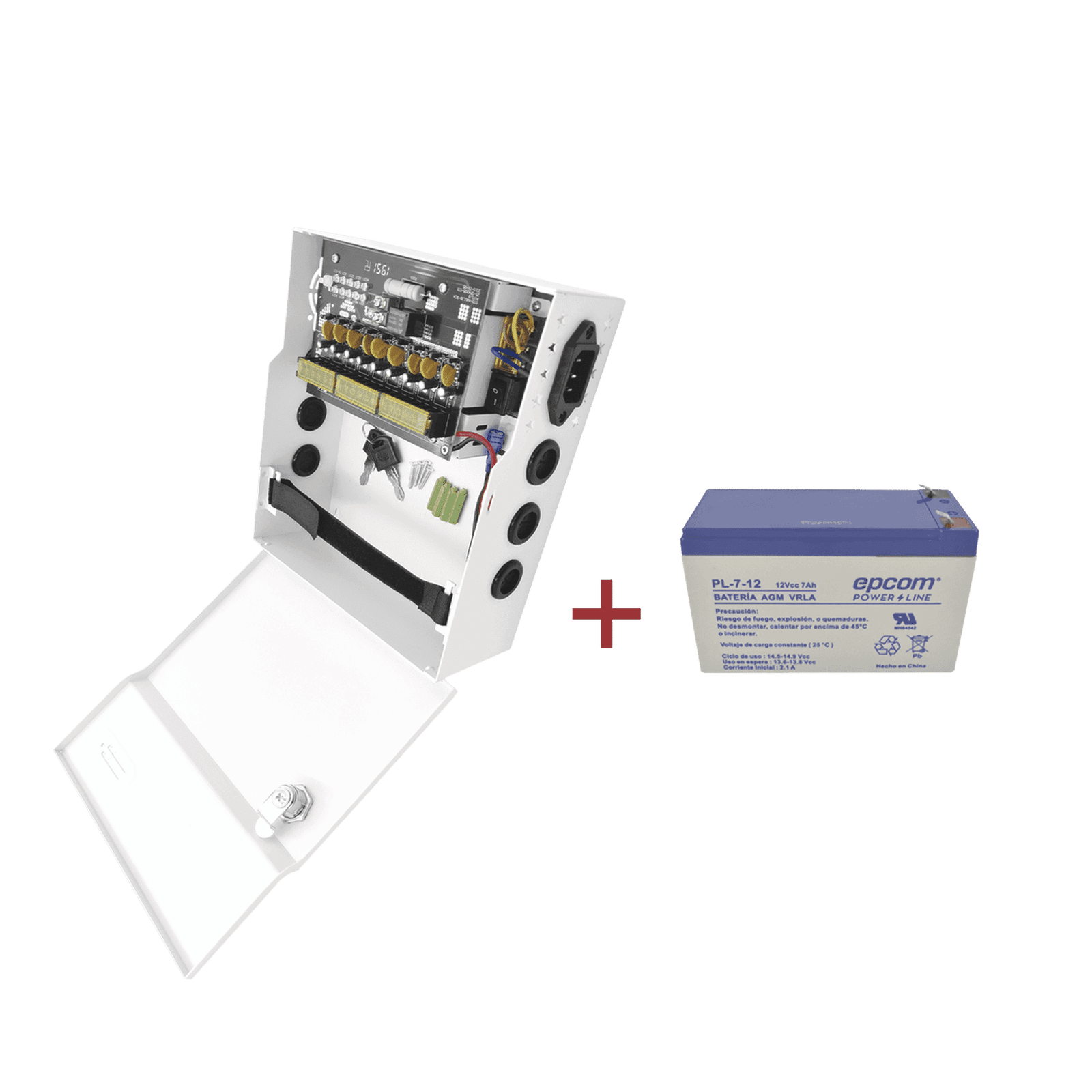 Kit / Fuente PLK12DC8ABK + Batería incluída PL712 PLK12DC8ABK/K - EPCOM POWERLINE