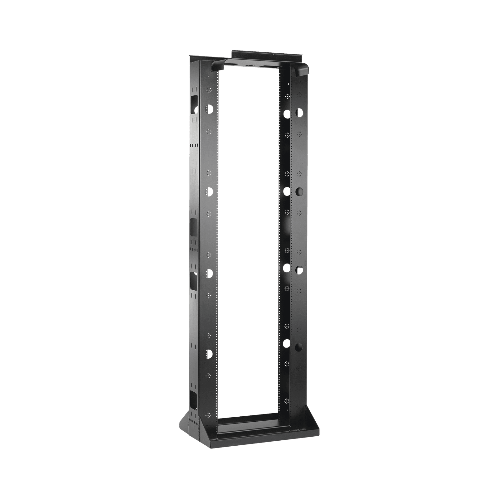 Rack de 2 Postes Sísmico, Estándar de 19 in, Rieles Numerados y Roscados #12-24, Fabricado en Acero, 45 Unidades de Rack, Color Negro ESDR19FM45U - HOFFMAN