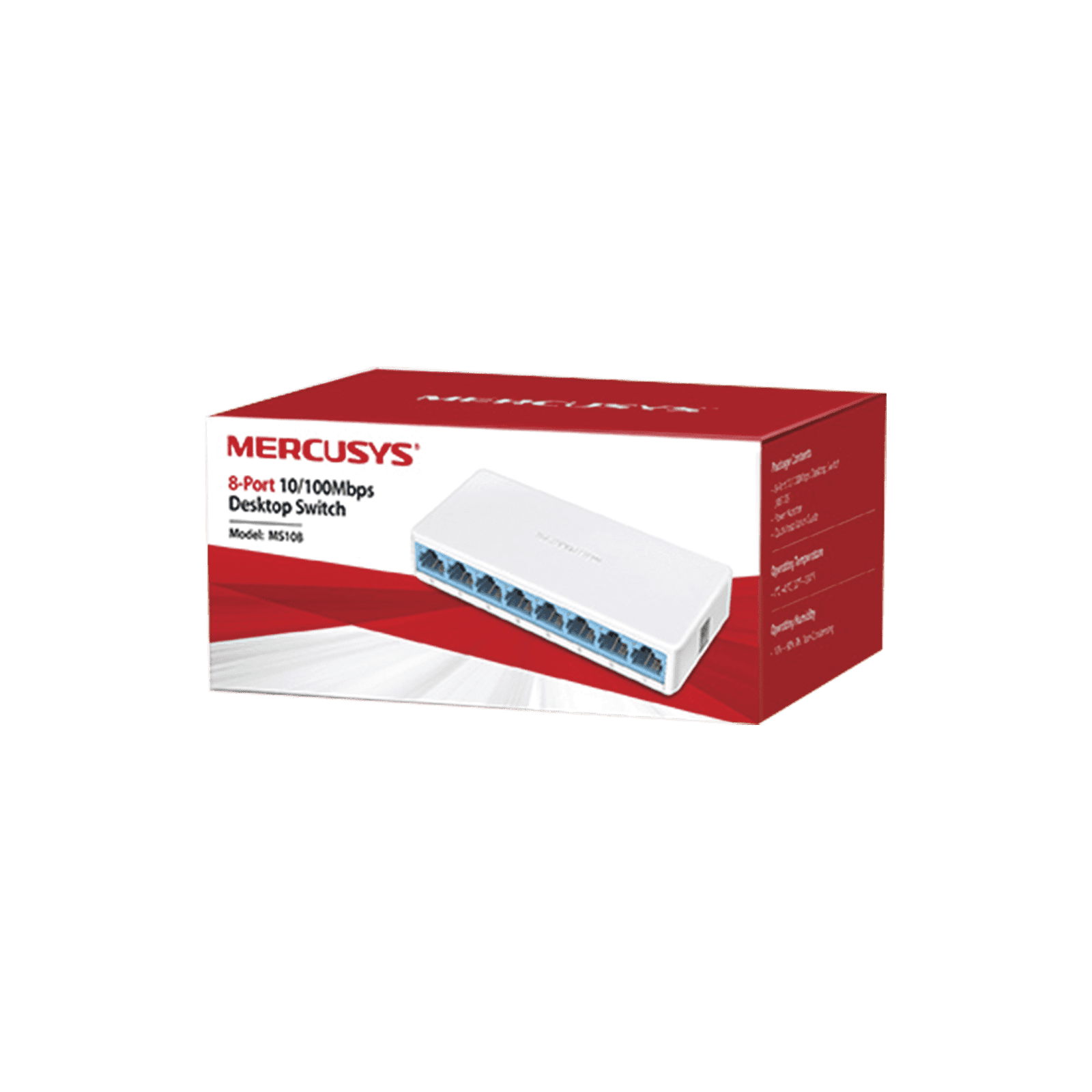 Switch NO Administrable / Para escritorio / 8 puertos 10/100 Mbps / Diseño Compacto / Plug and Play MS108 - MERCUSYS