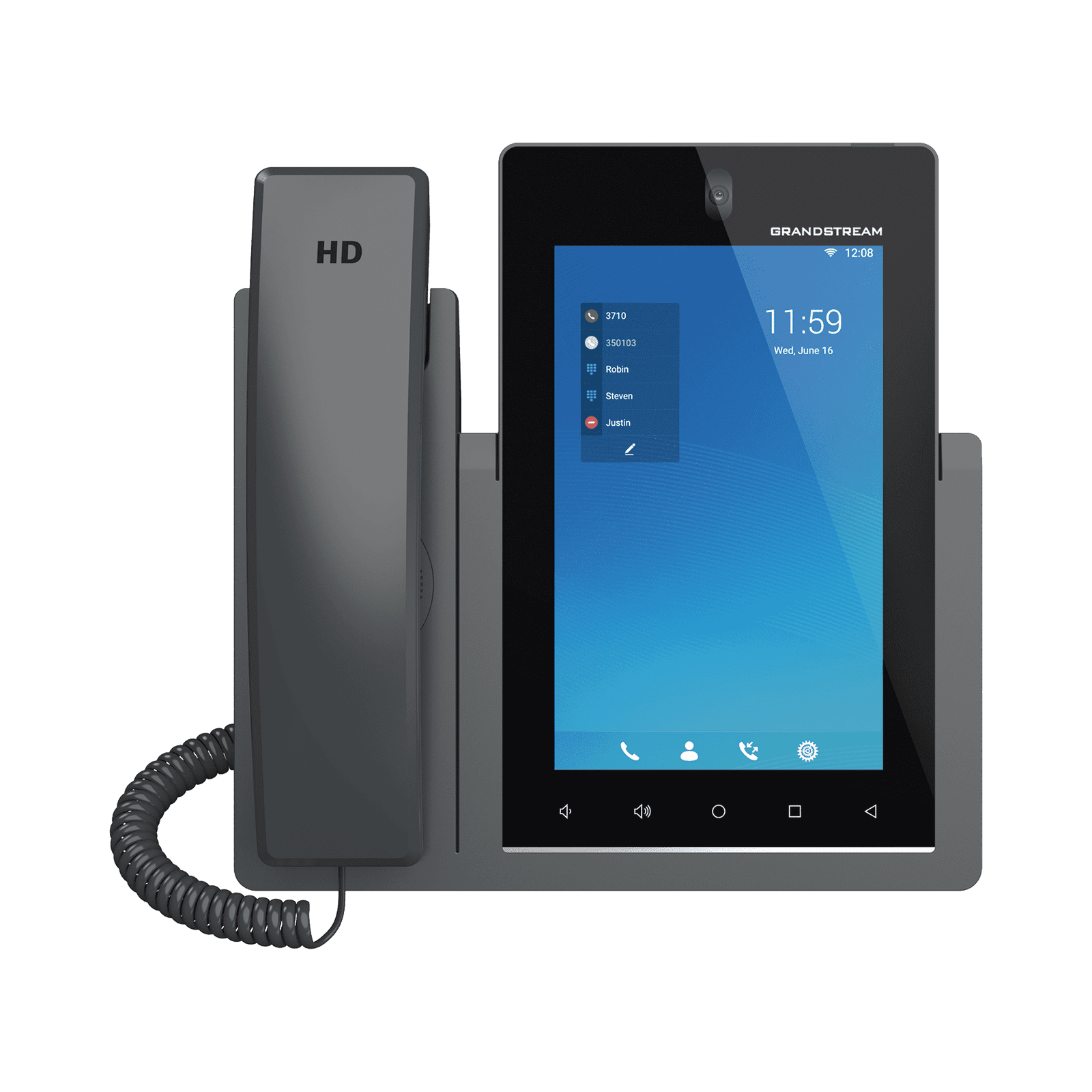 Teléfono IP Android 11, 16 líneas SIP con 16 cuentas, pantalla táctil  7″, puertos Gigabit, Wi-Fi, Bluetooth, PoE, codec Opus, IPV4/IPV6 con gestión en la nube GDMS GXV3470 - Grandstream