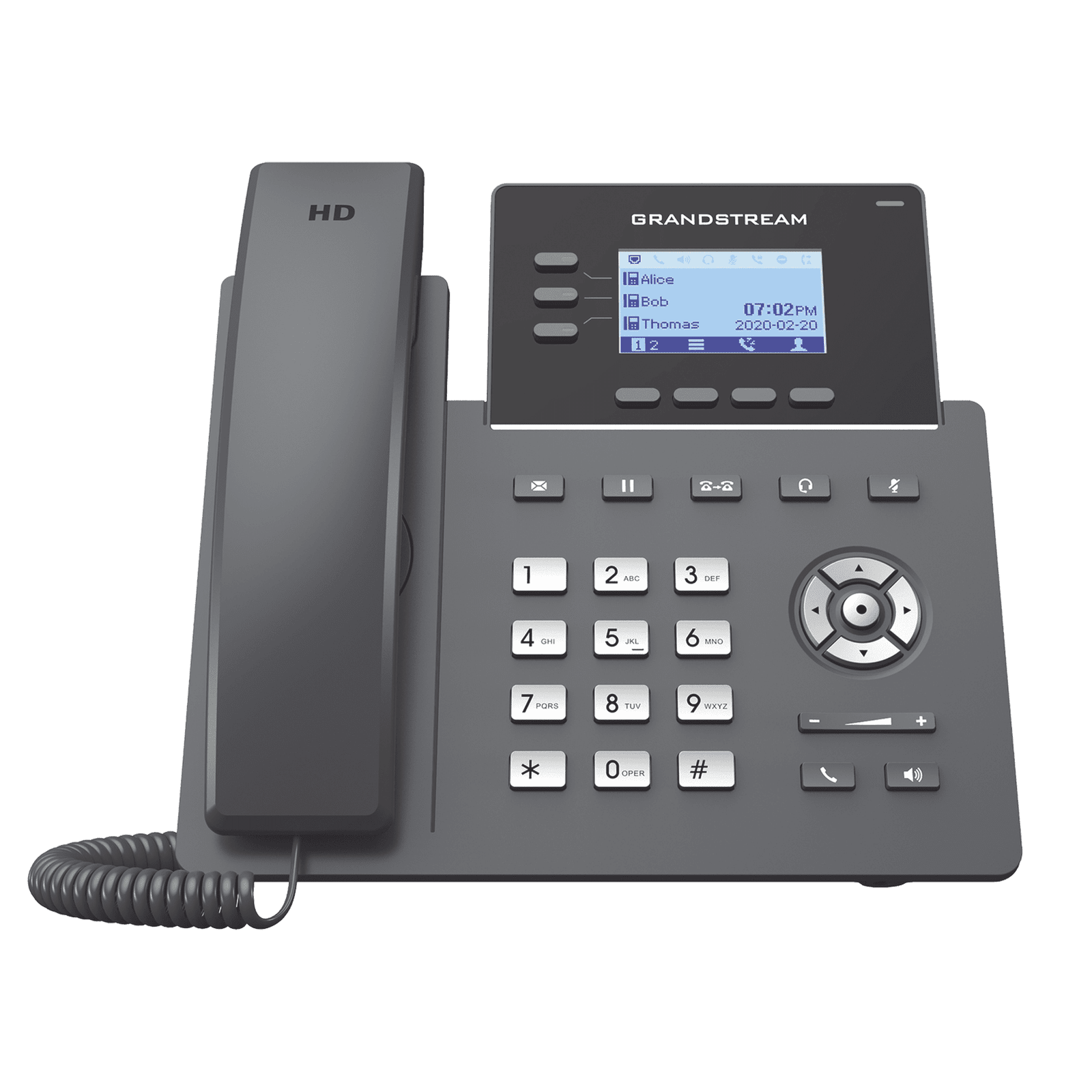 Teléfono IP Grado Operador, 3 líneas SIP con 6 cuentas, puertos Gigabit PoE, codec Opus, IPV4/IPV6 con gestión en la nube GDMS GRP2603P - Grandstream