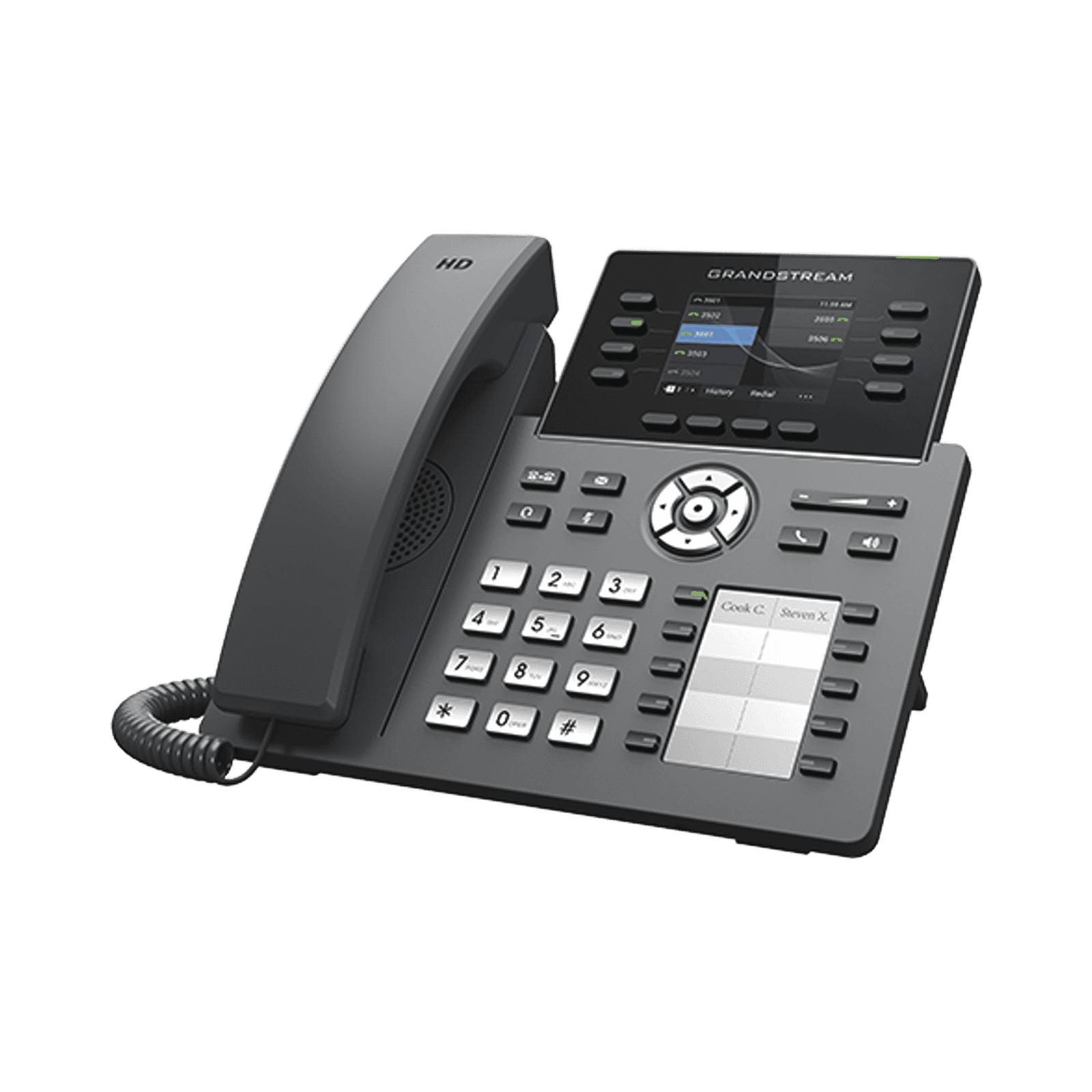 Teléfono IP Wi-Fi, Grado Operador, 8 líneas SIP con 4 cuentas, pantalla a color 2.8″, puertos Gigabit, Bluetooth, PoE, codec Opus, IPV4/IPV6 con gestión en la nube GDMS GRP2634 - Grandstream