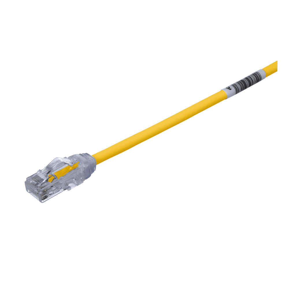 Cable de Parcheo UTP Cat6A, CM/LSZH, Diámetro Reducido (28AWG), Color Amarillo, 4ft UTP28X4YL
