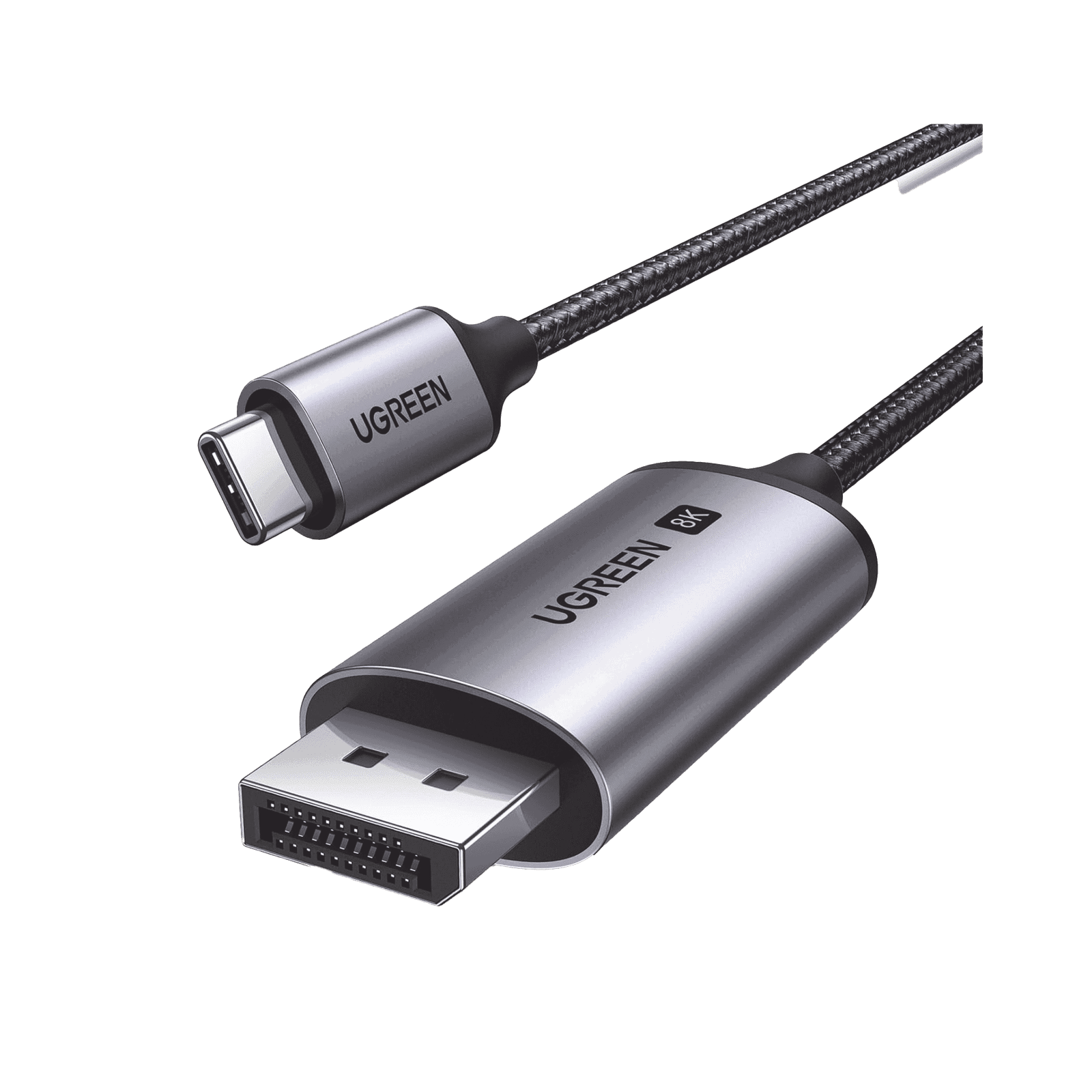 Cable USB-C a DP 1.4 | 3 metros | Compatible con Thunderbolt 3 & 4 | 8K@60Hz | 4K@240Hz | HDR10+ | eARC | DTS | 3D | ALLM | VRR | | FreeSync G-Sync | Caja de Aluminio | Nylon Trenzado | Conector Niquelado | Blindaje Multicapa. 25839 - UGREEN