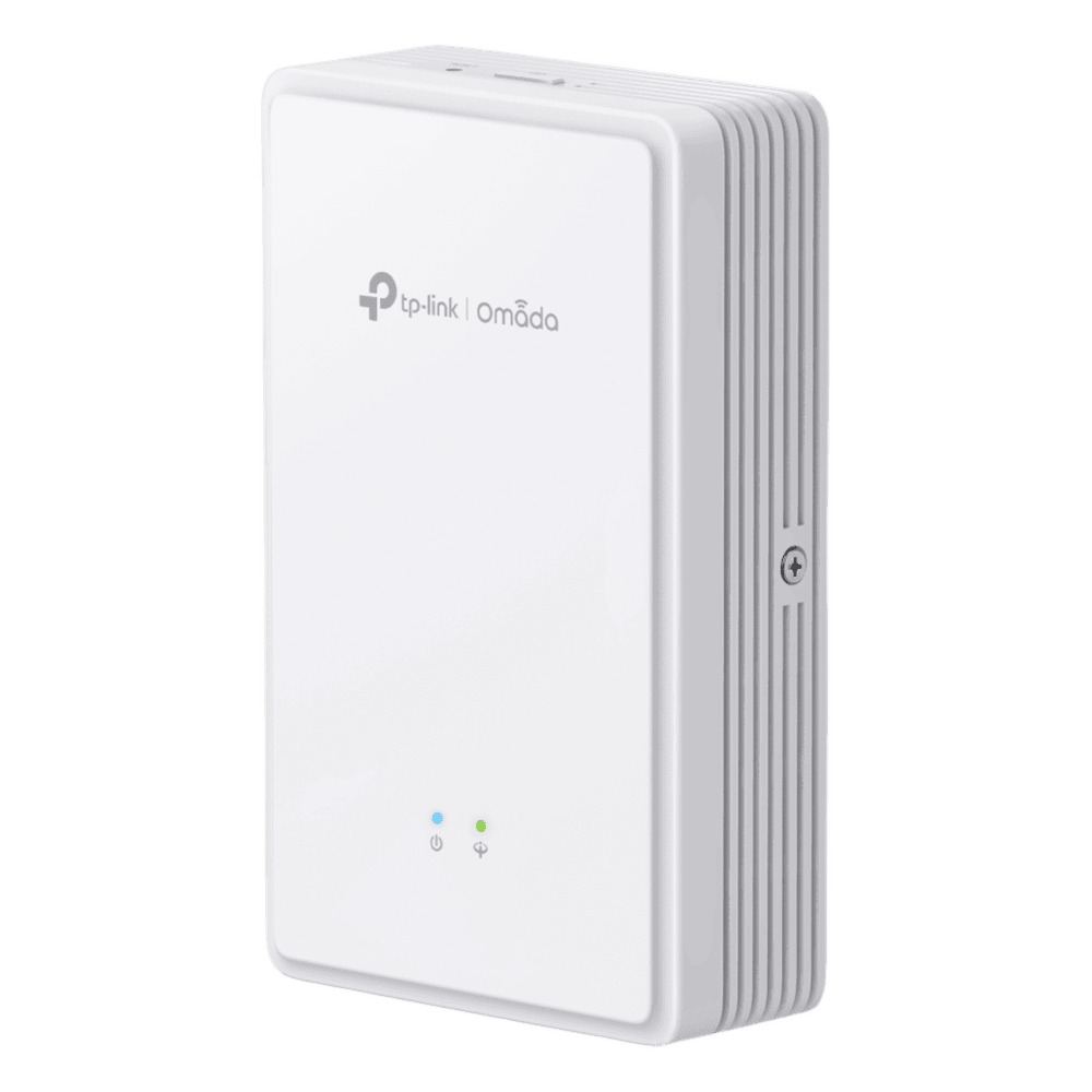 Punto de Acceso GPON Omada / WiFi 6 AX1800 / 1 puerto GPON / 1 Puerto FXS / 2 Puertos 10/100/1000 RJ45 / Mesh Omada / Configuración por Controlador o Stand-Alone / Para Montaje en Pared EAP615GP-WALL