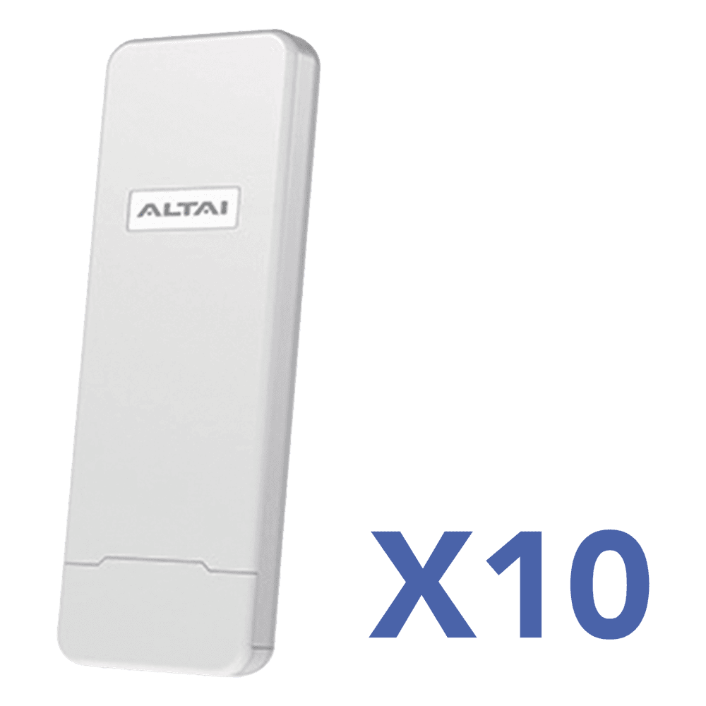 Paquete de 10 Puntos de Acceso C1N Super Wi-Fi, PTP y PTMP en 2.4 GHz , Con Antena Integrada Sectorial de 70°, Hasta 300 m de Cobertura, Antena de 10 dBi, Soporta Fichas-Vouchers. Administración en Nube Gratis con INSIGHTS KIT-10-C1N