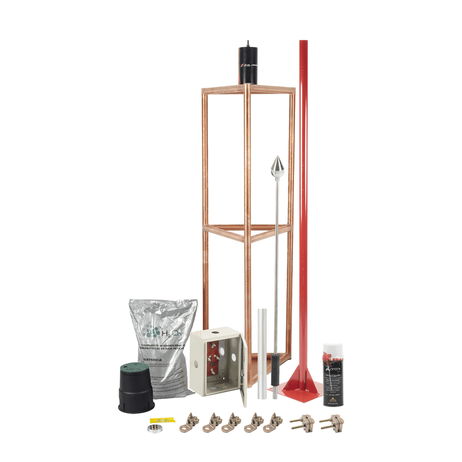 Kit Pararrayo con Accesorios para Protección de Diámetro de 300m. KITMASTER05V2 - TOTAL GROUND